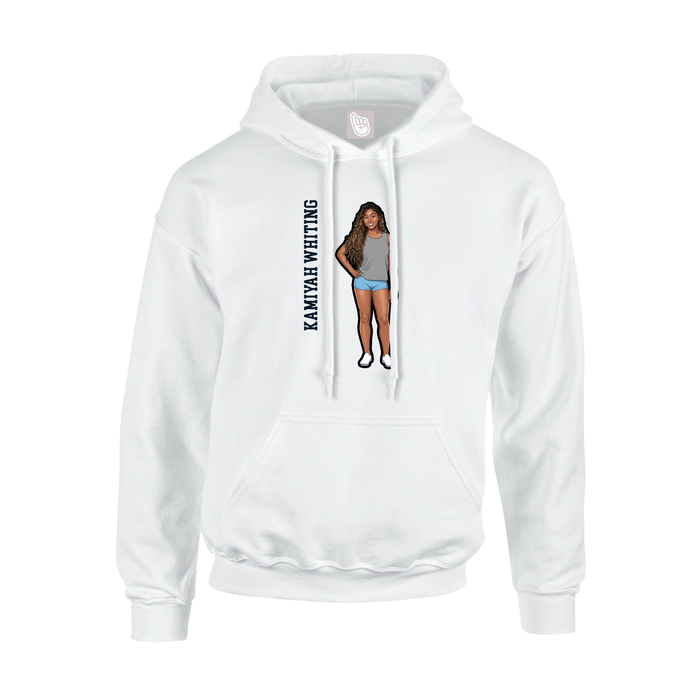 Youth Hoodie — Name Vertical in White