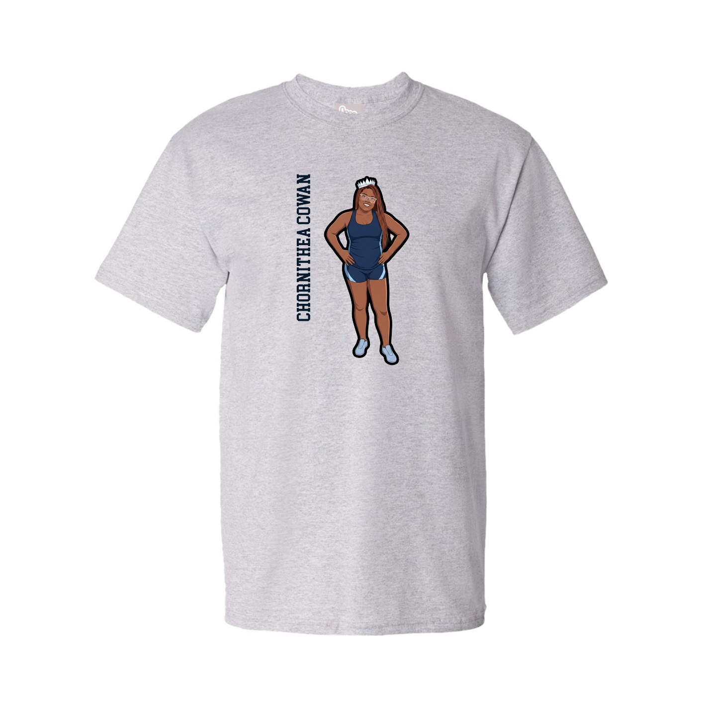 Tee — Name Vertical in Grey