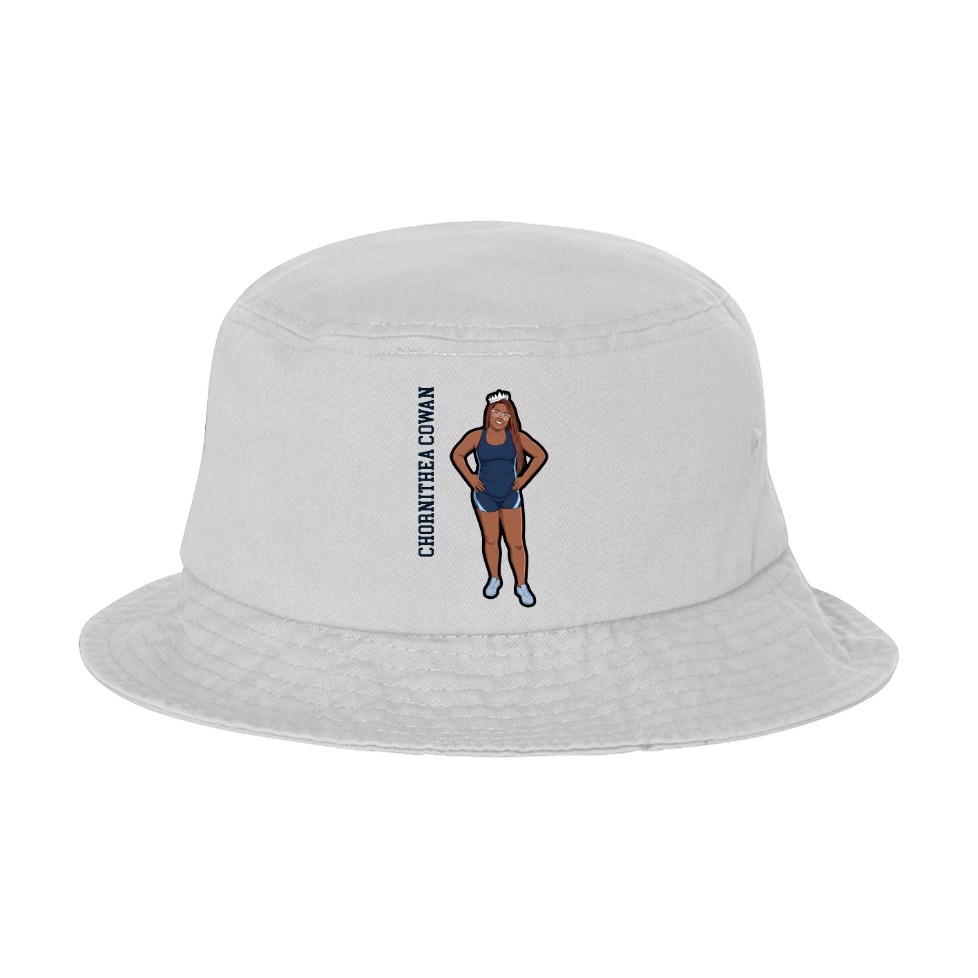 Bucket Cap — Name Vertical in White