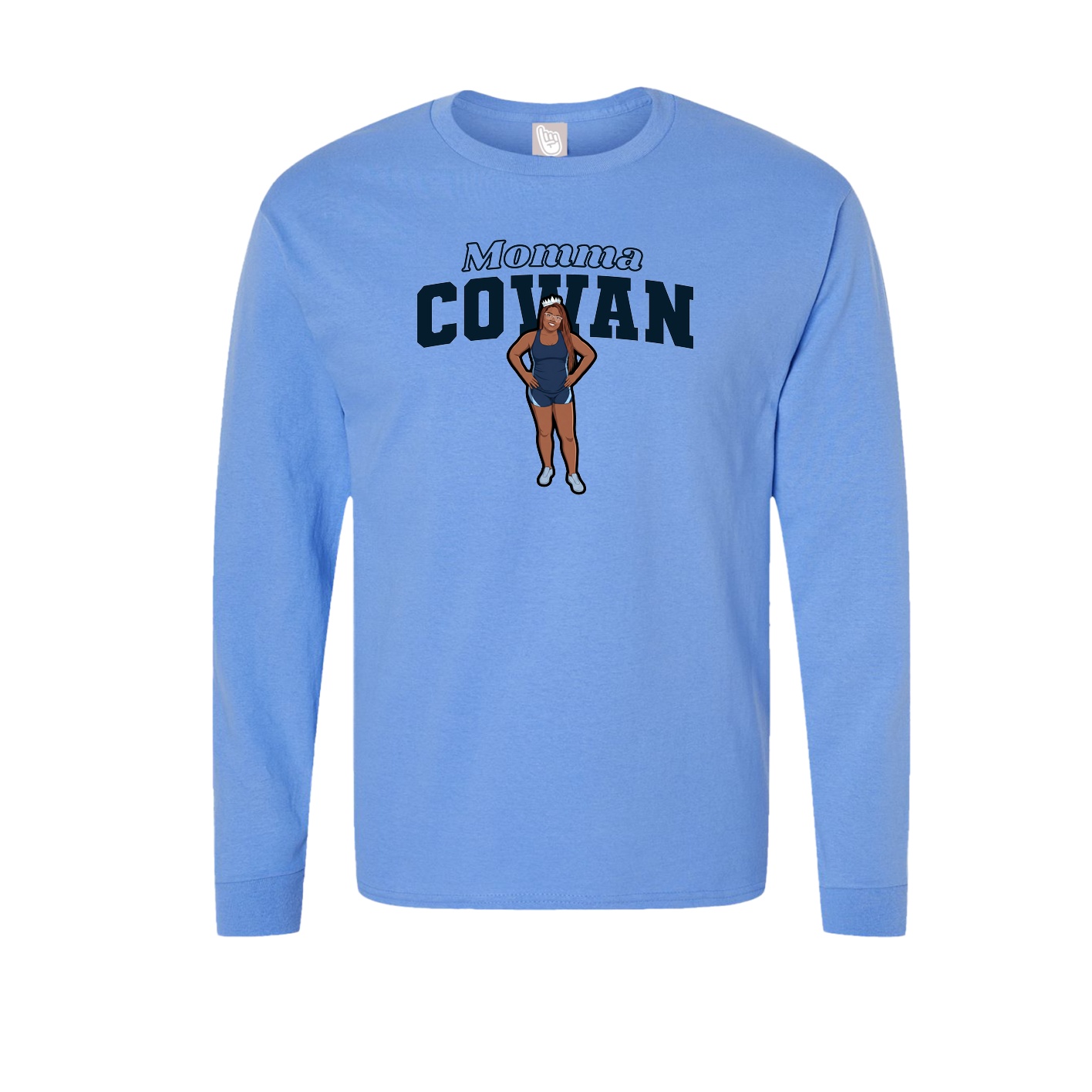 Long Sleeve Tee — Mothers Day Block in Powder Blue
