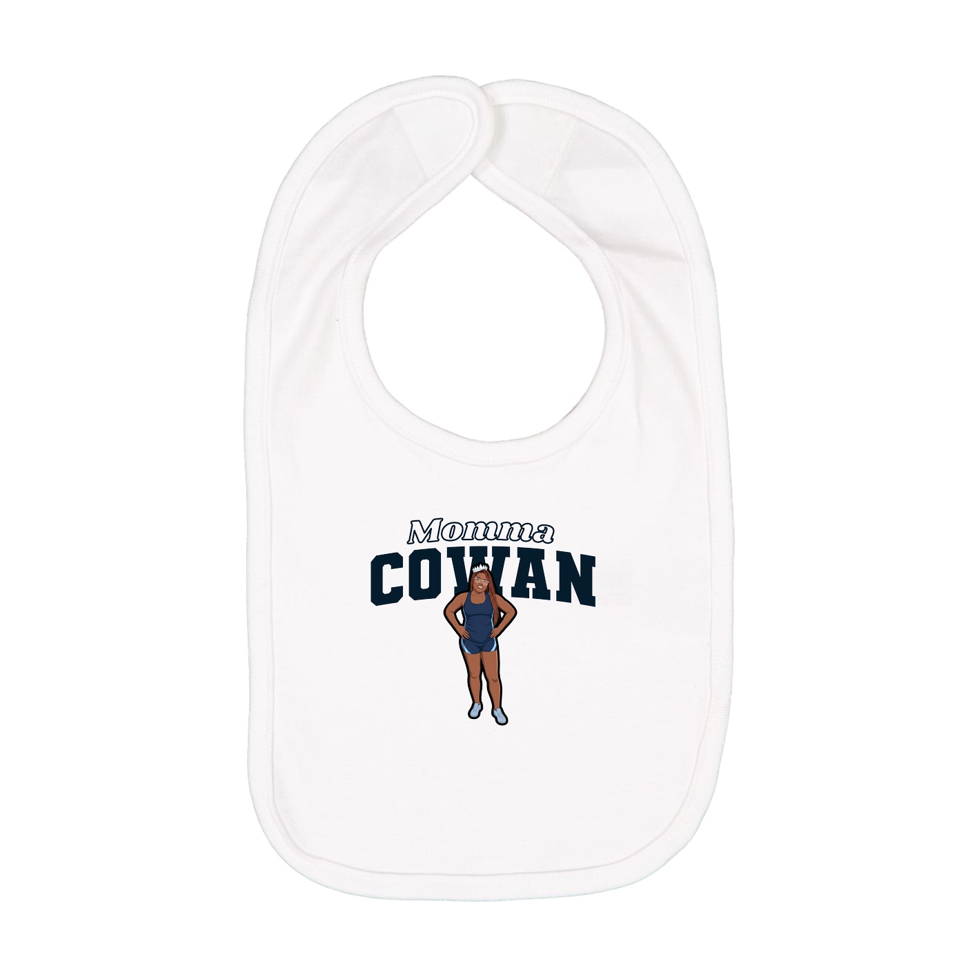 Infant Bib — Mothers Day Block in White