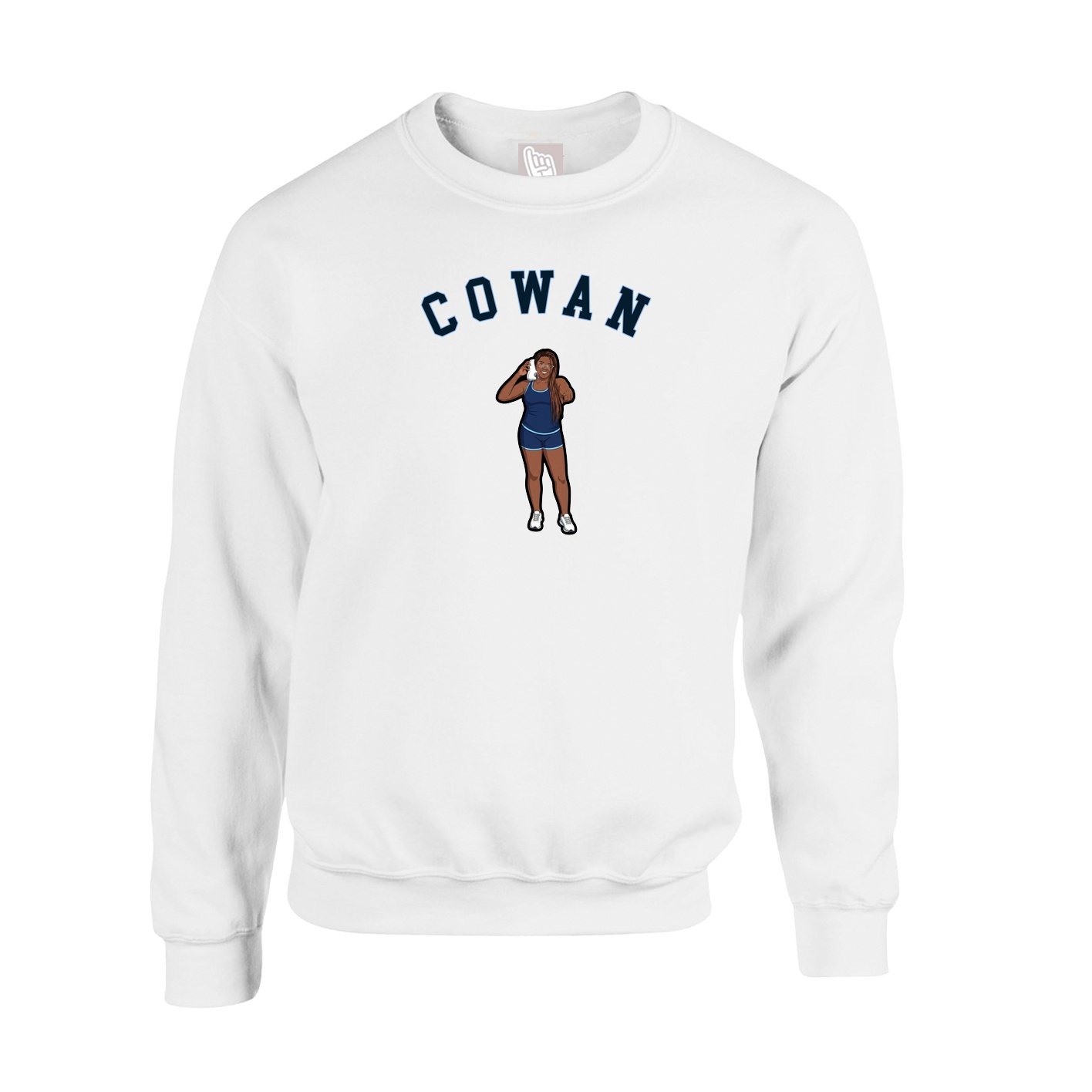 Fleece Crew — Shirsey Arch in White
