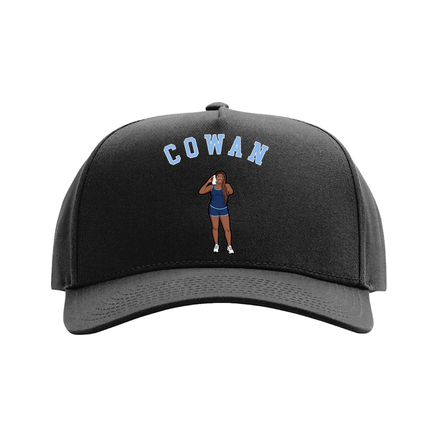 Full Fabric Five-Panel Champ Cap — Shirsey Arch in Black