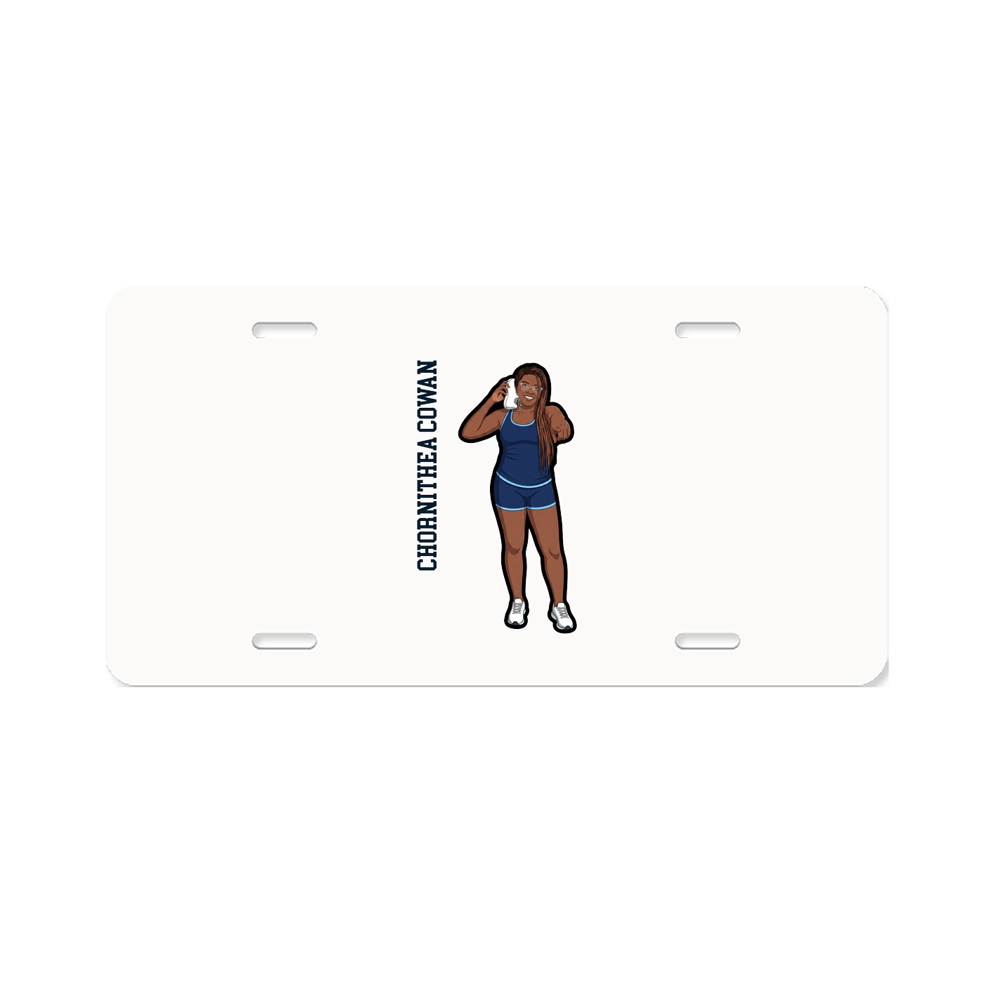 License Plate — Name Vertical in Classic