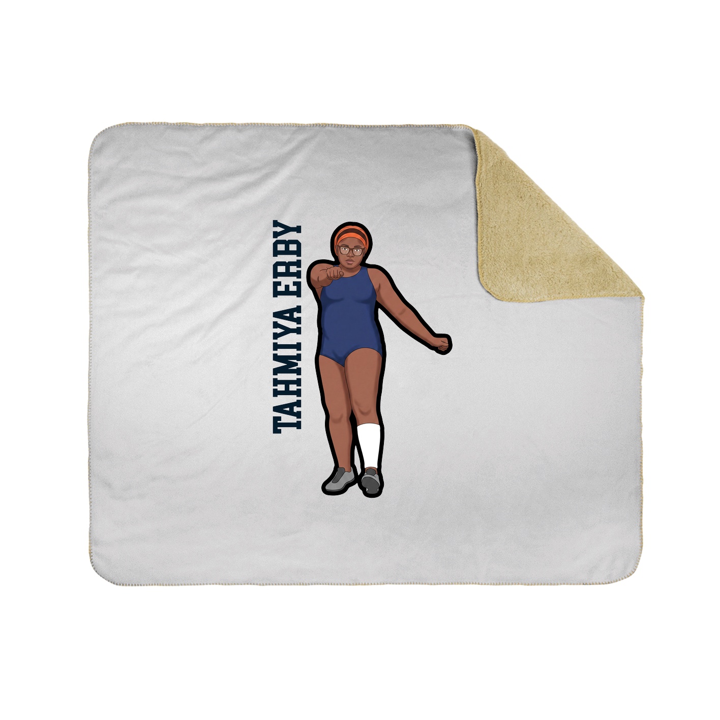 Throw Blanket — Name Vertical in White