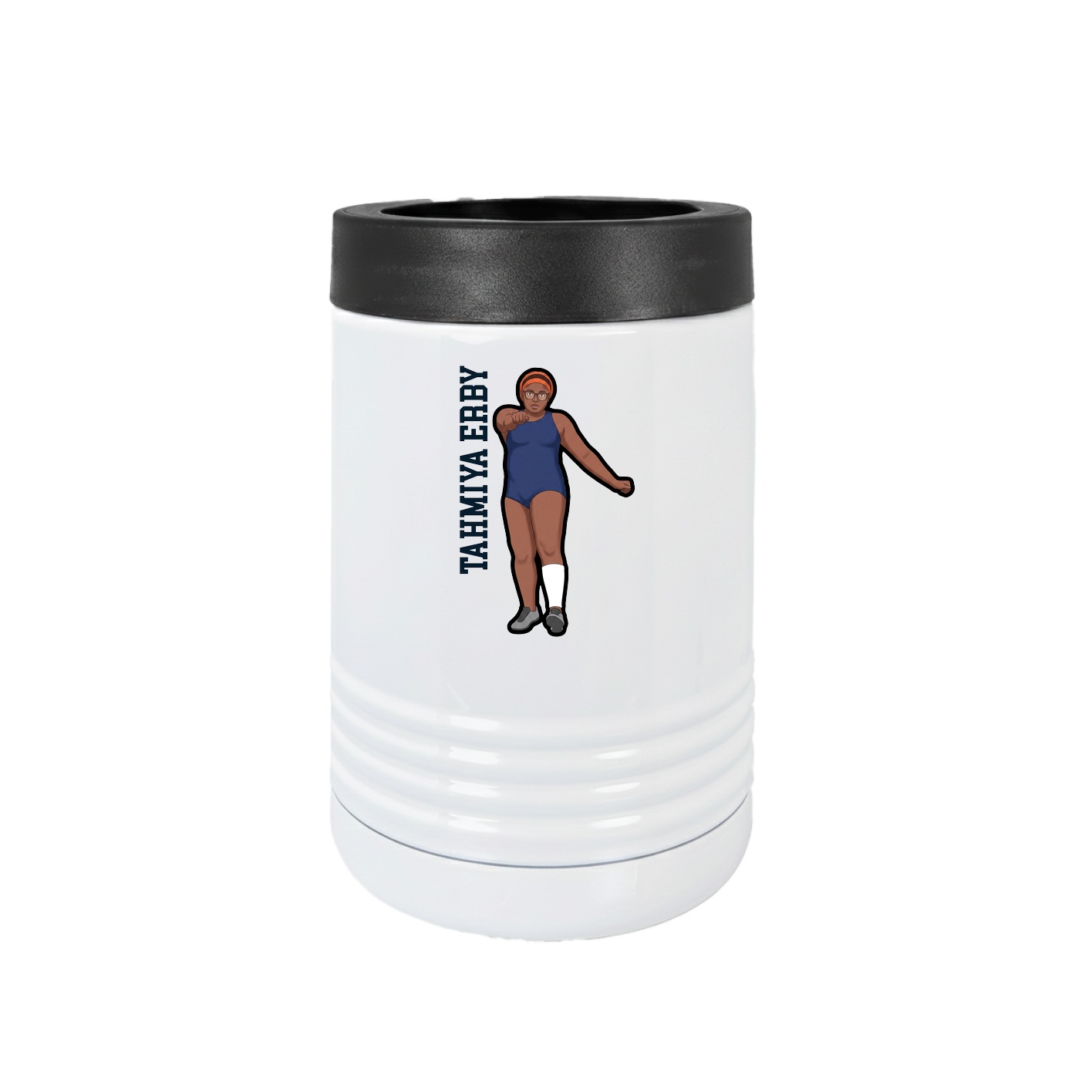 Beverage Holder — Name Vertical in White