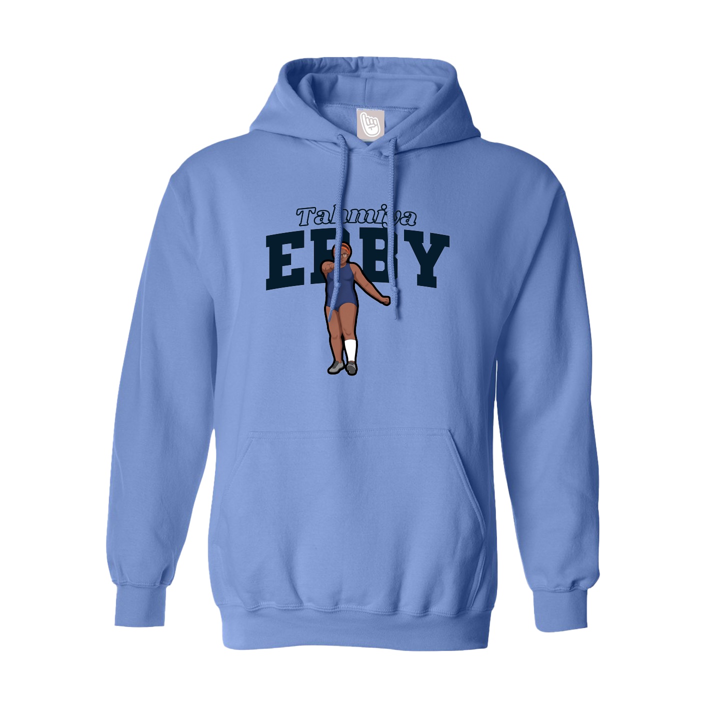 Youth Hoodie — Name Arch in Powder Blue