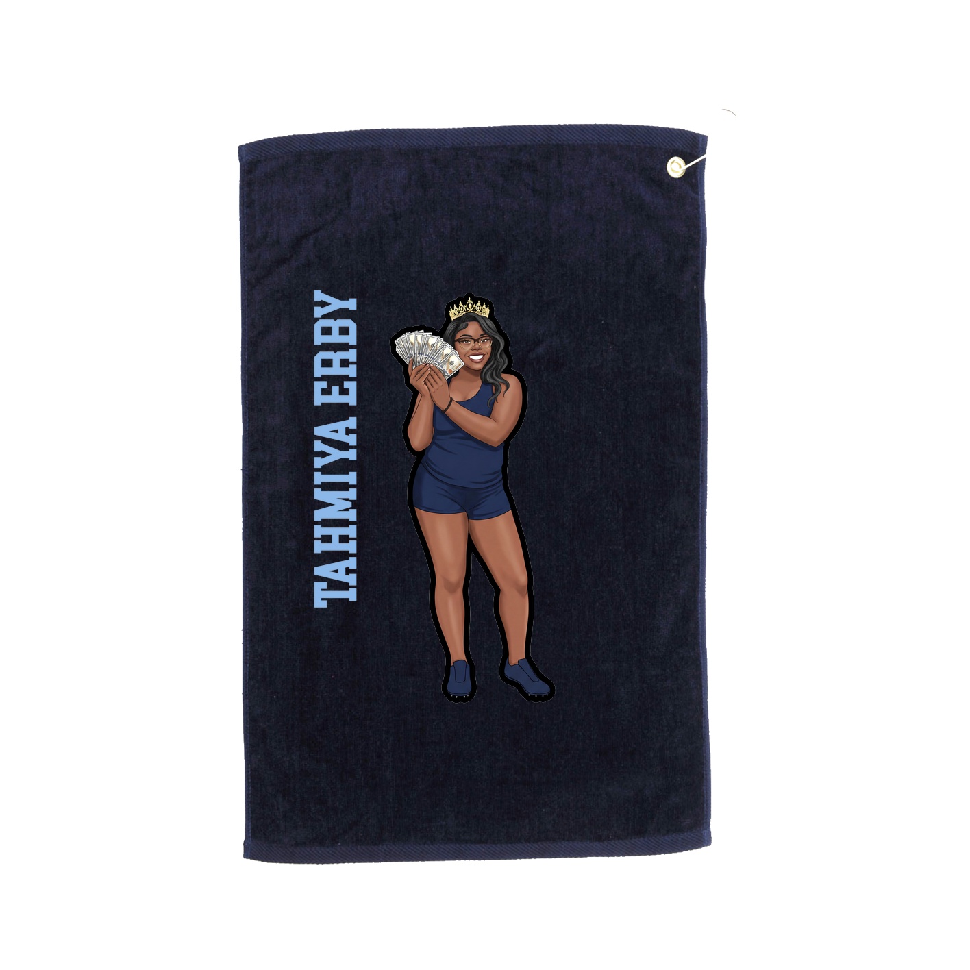 Golf Towel — Name Vertical in Navy
