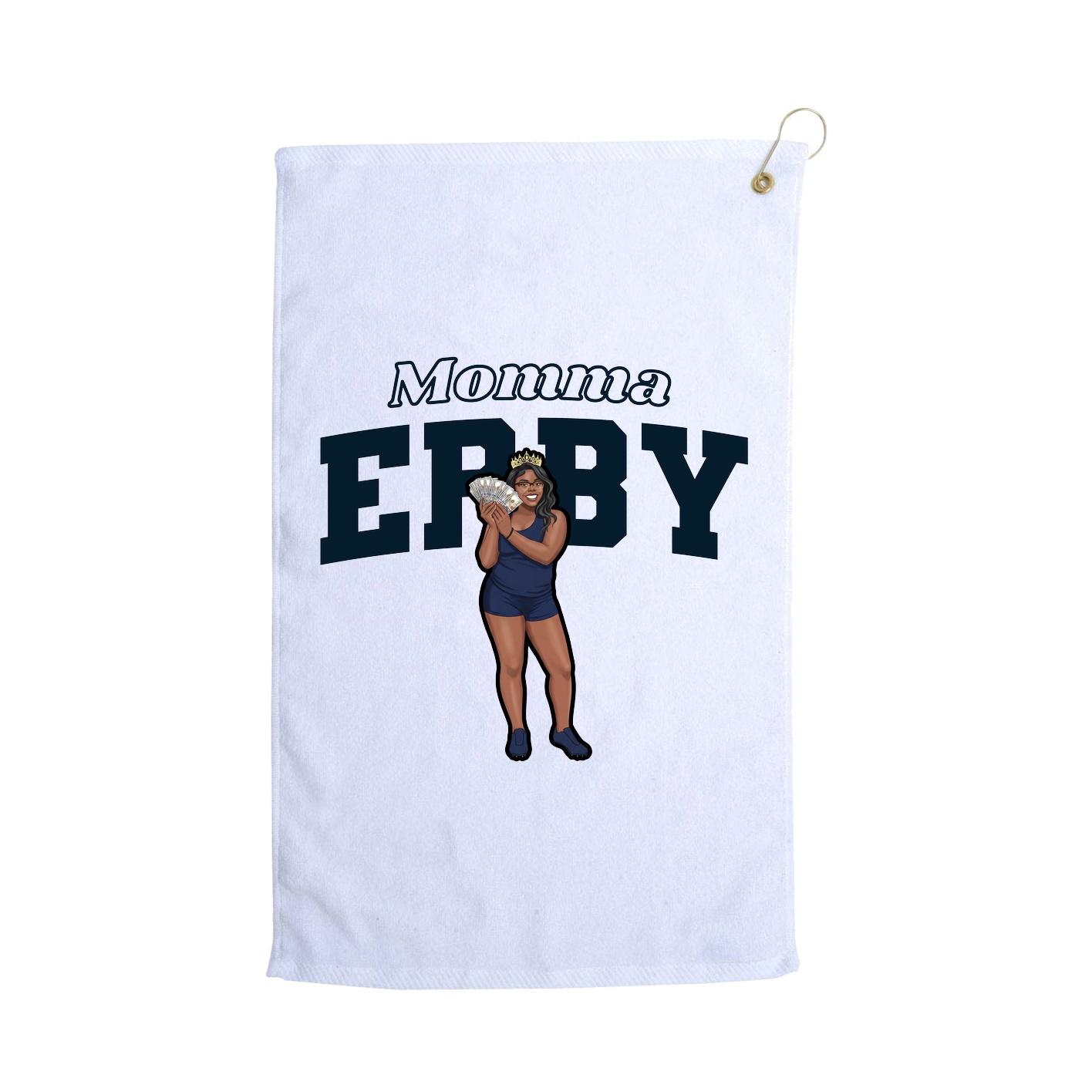 Golf Towel — Mothers Day Block in White