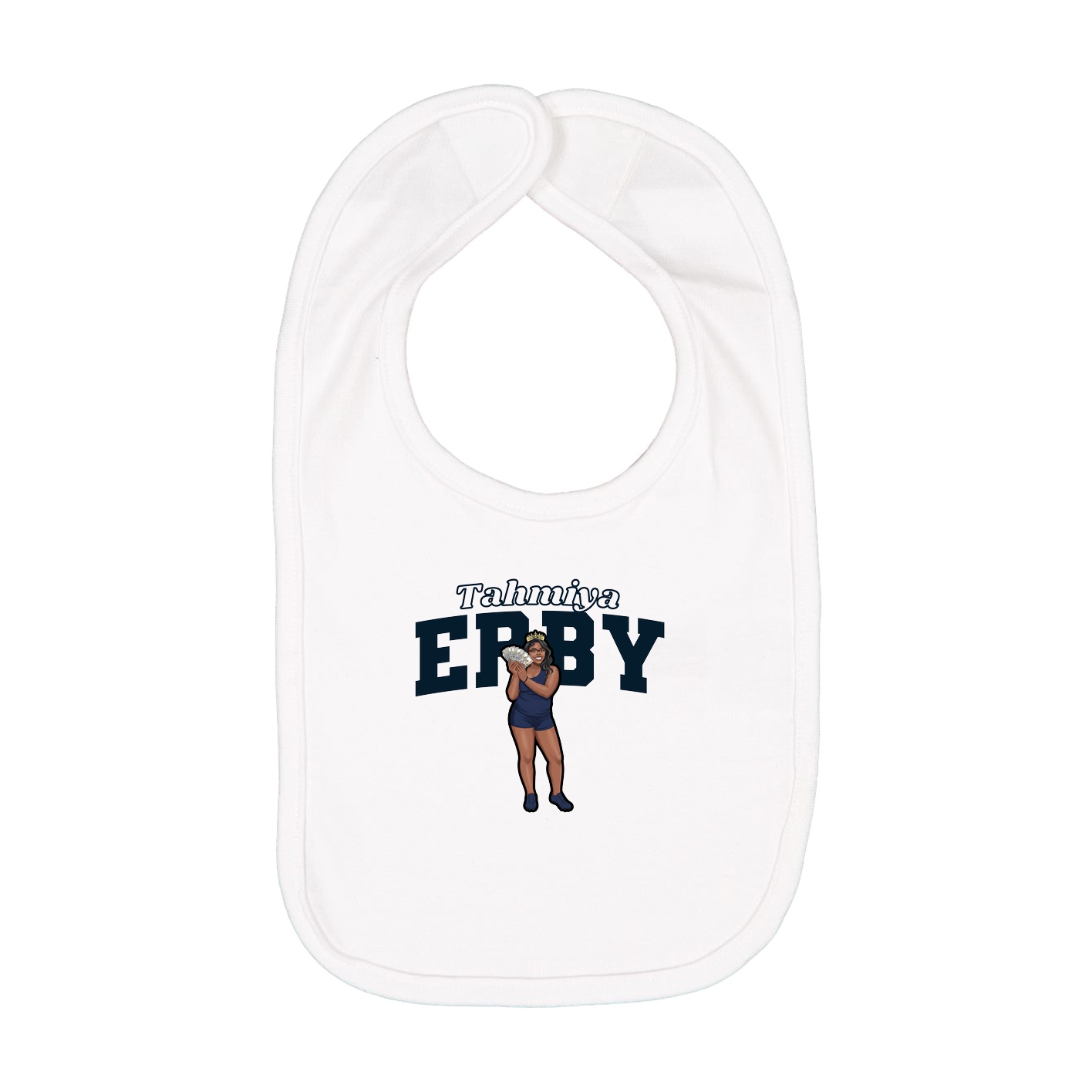 Infant Bib — Name Arch in White