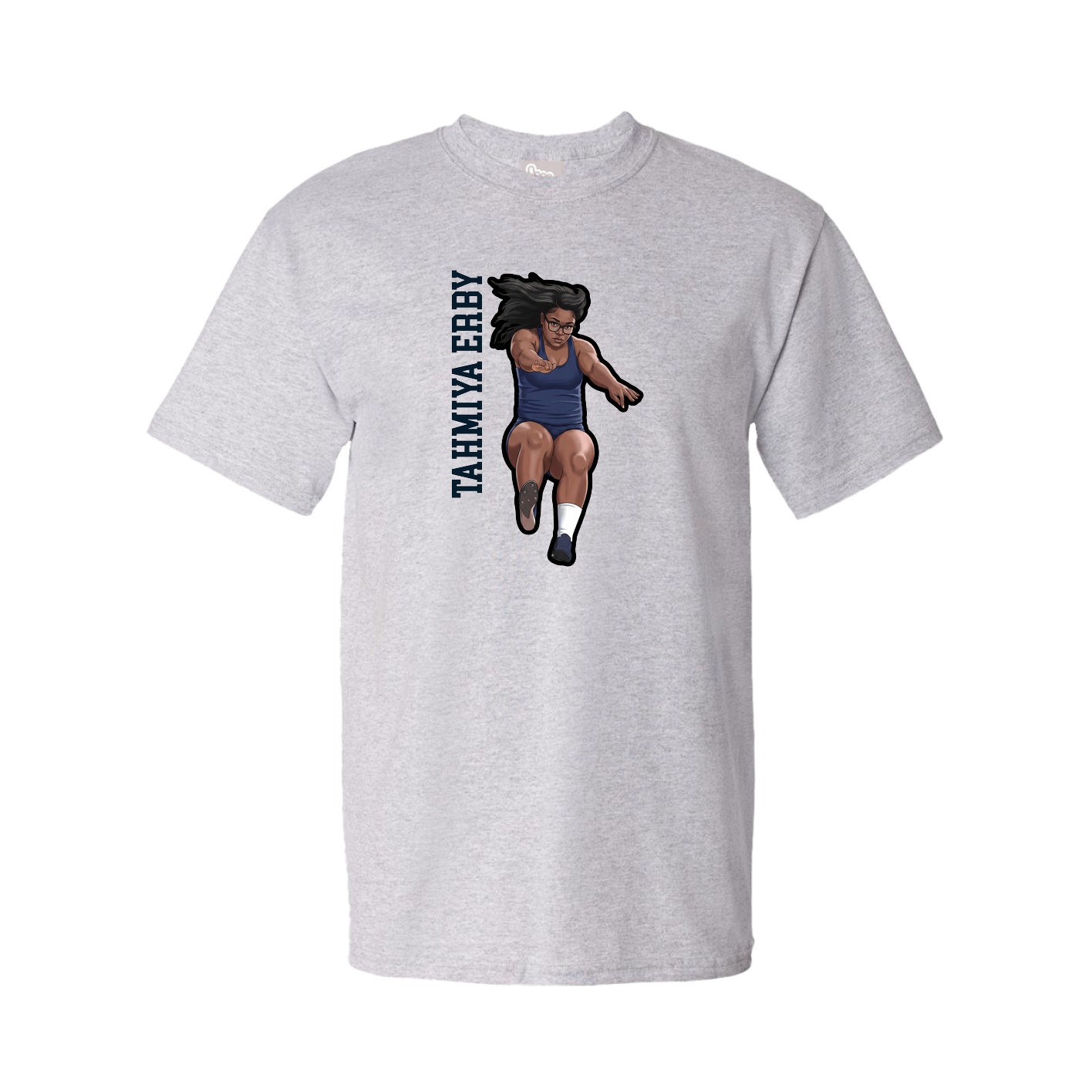 Tee — Name Vertical in Grey