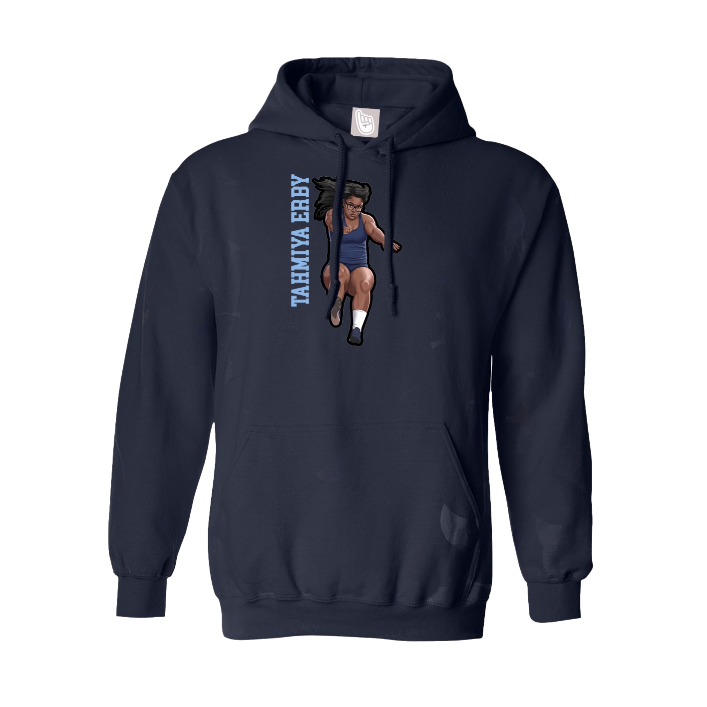 Youth Hoodie — Name Vertical in Navy