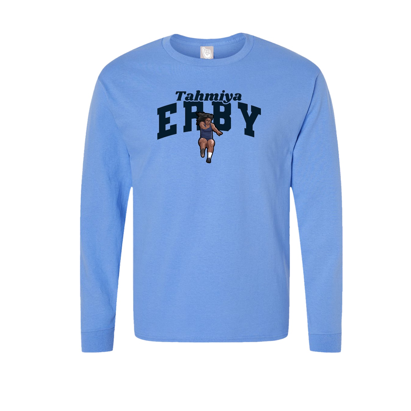 Long Sleeve Tee — Signature Arch in Powder Blue