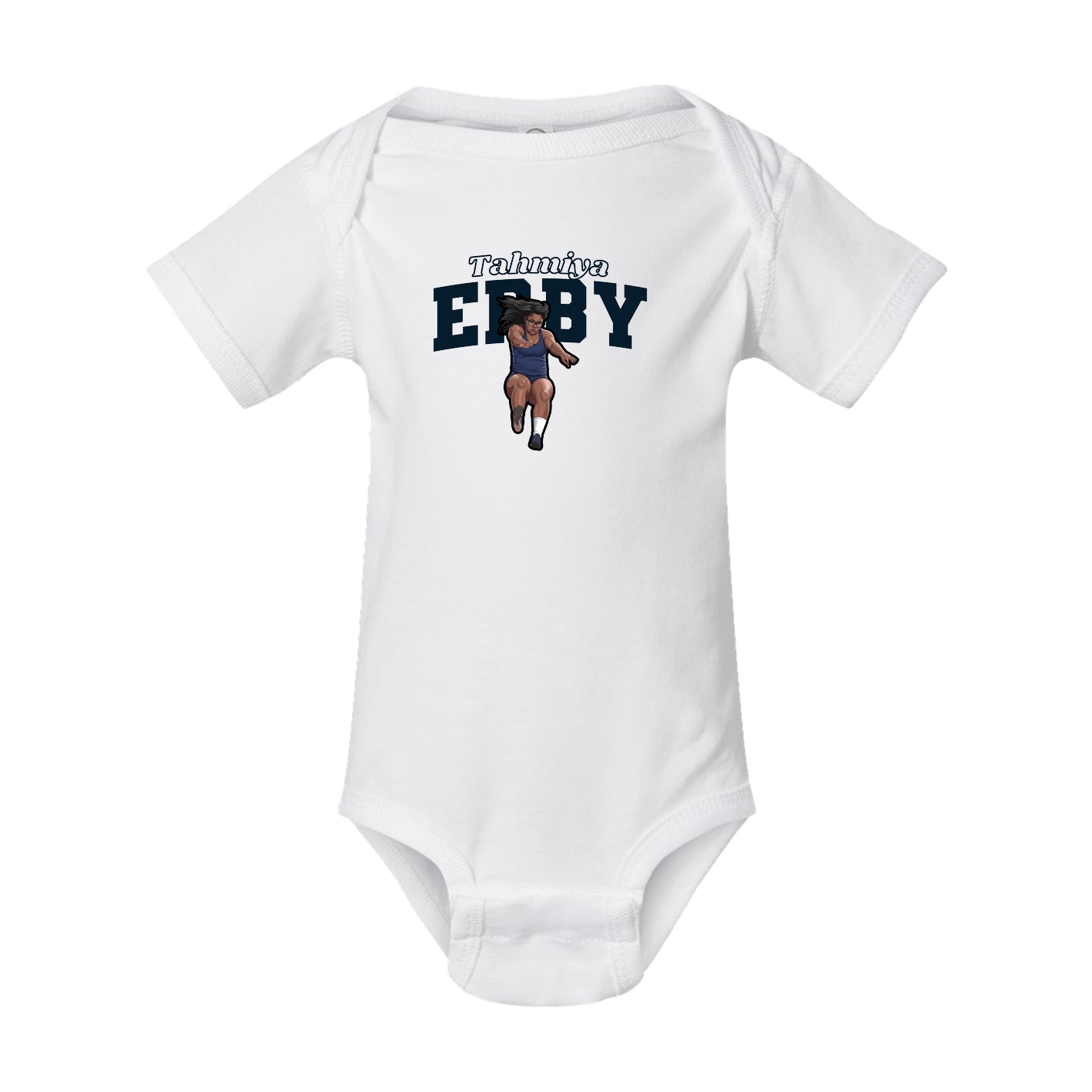 Baby Onesie — Name Arch in White