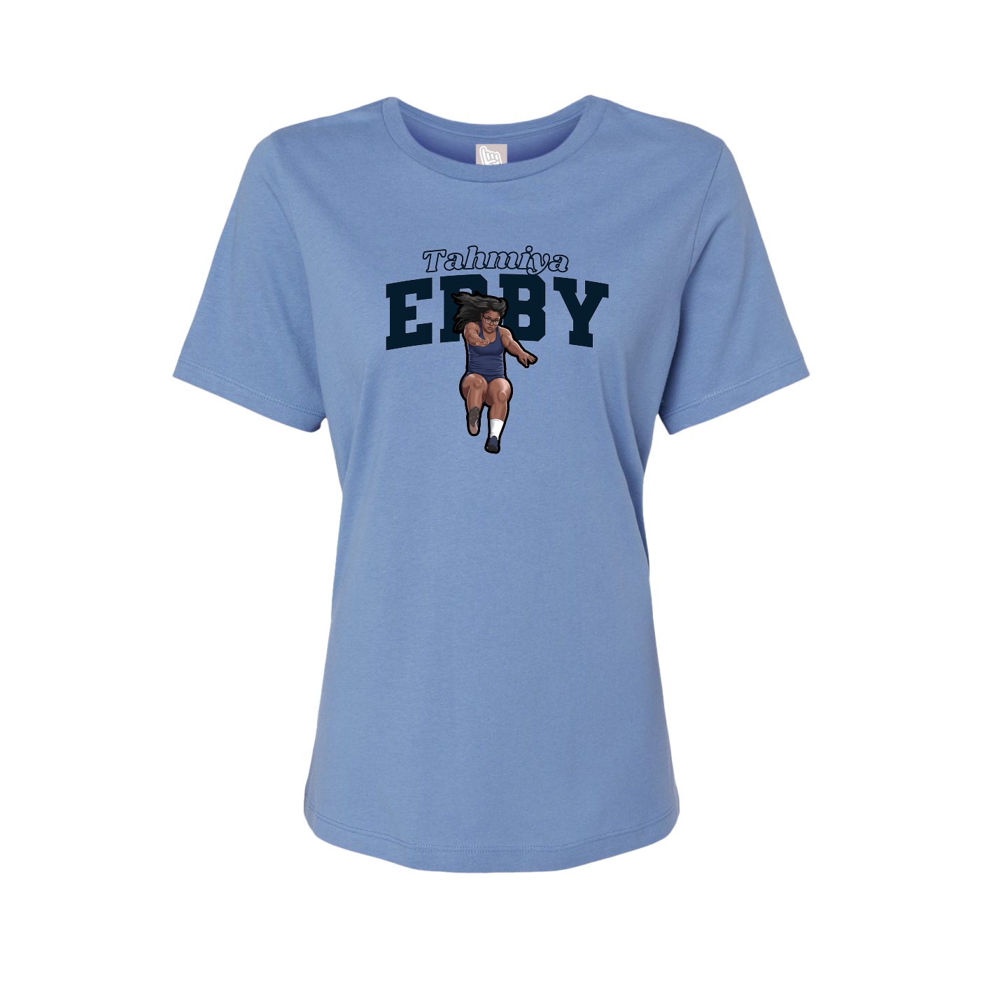 Womens Tee — Name Arch in Powder Blue