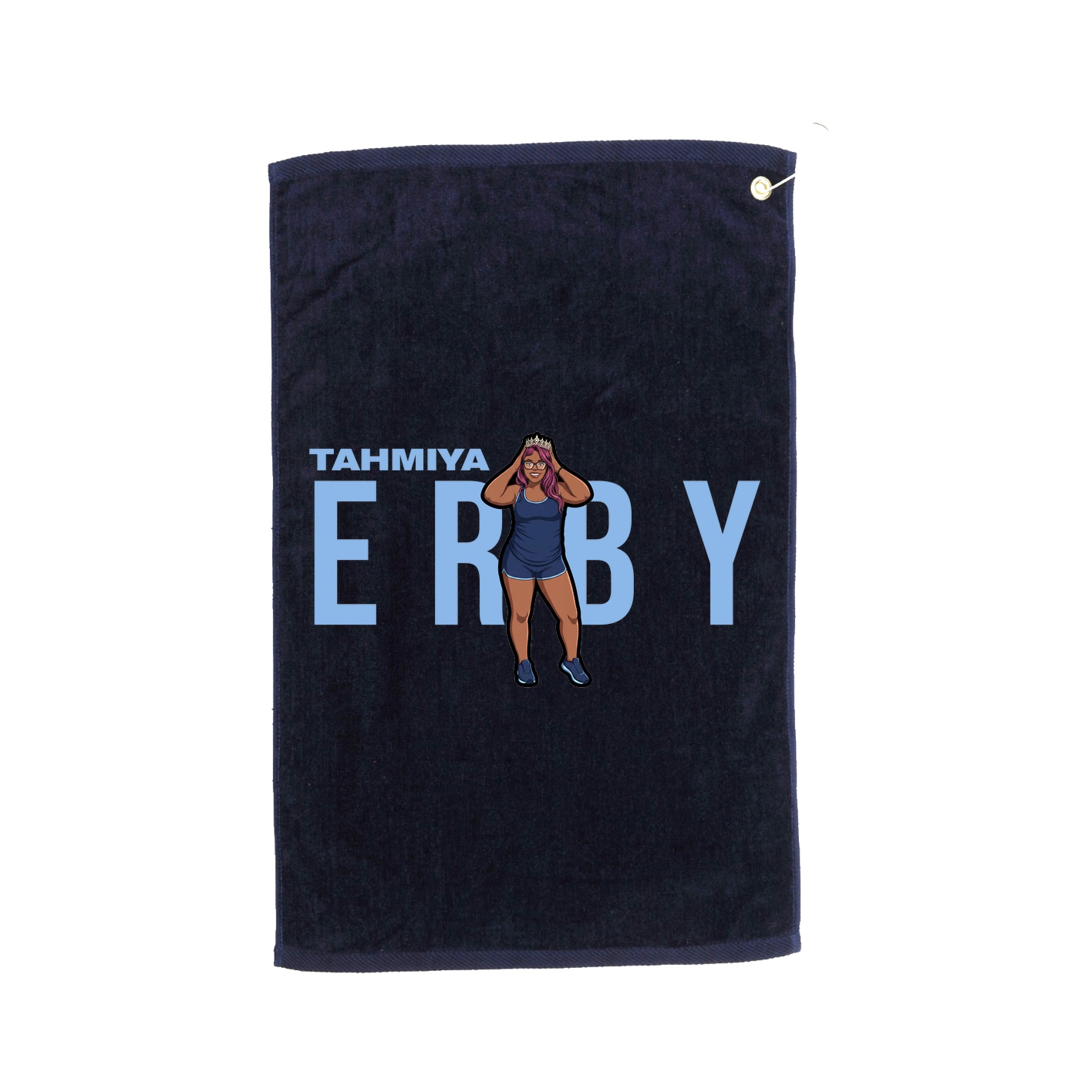 Golf Towel — Player Name in Navy