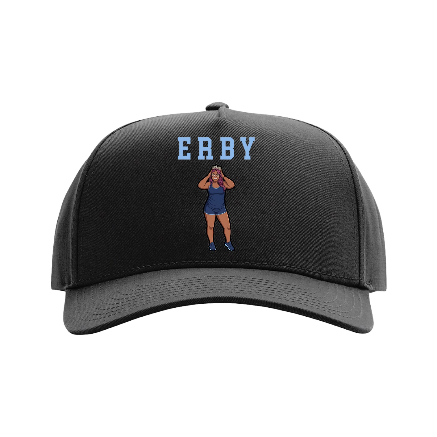 Full Fabric Five-Panel Champ Cap — Shirsey in Black
