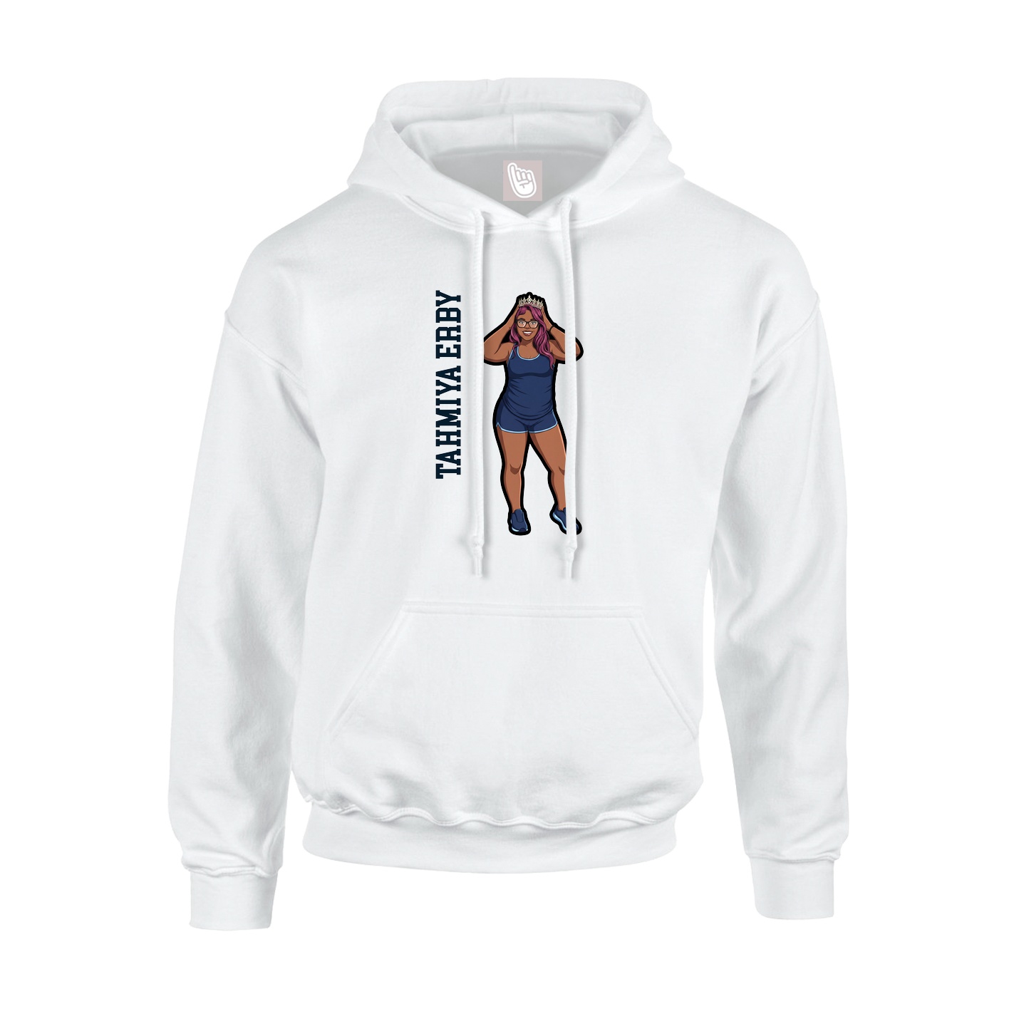 Youth Hoodie — Name Vertical in White