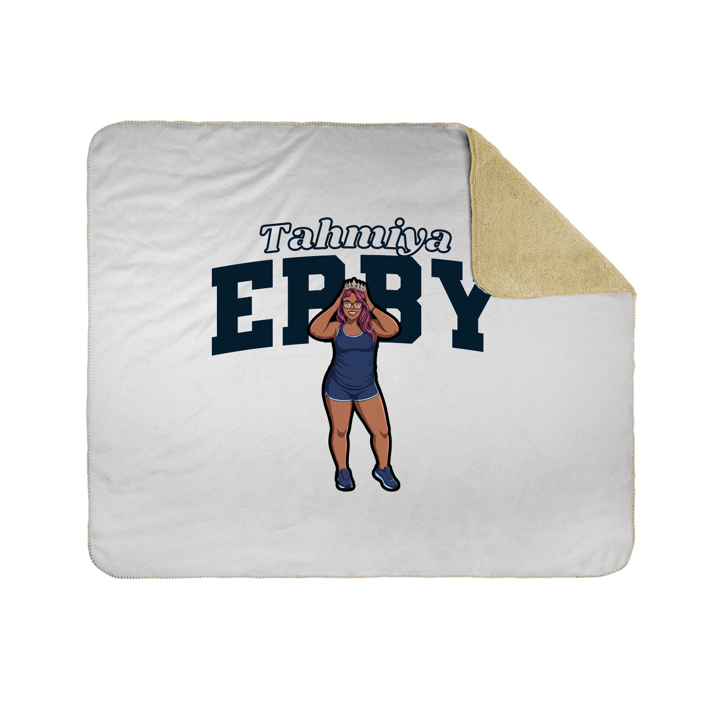Throw Blanket — Name Arch in White