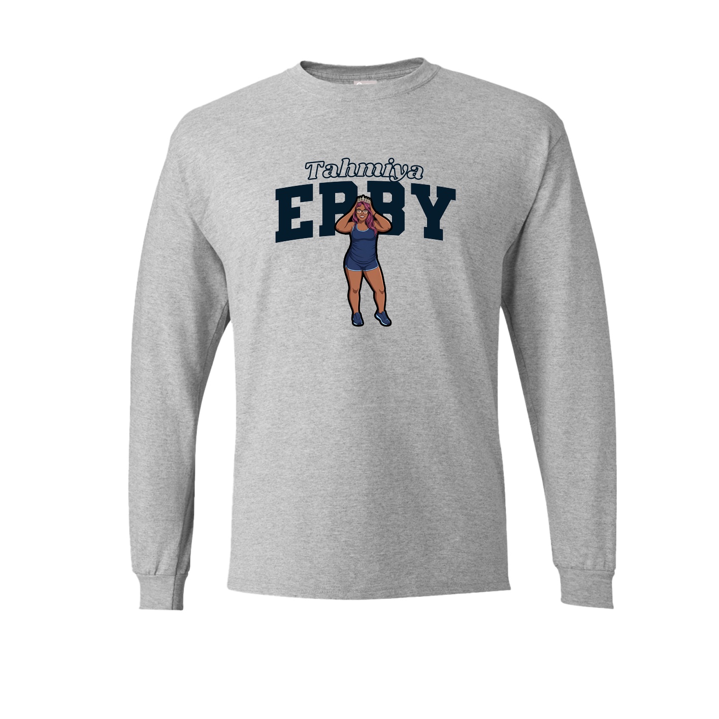 Long Sleeve Tee — Name Arch in Grey