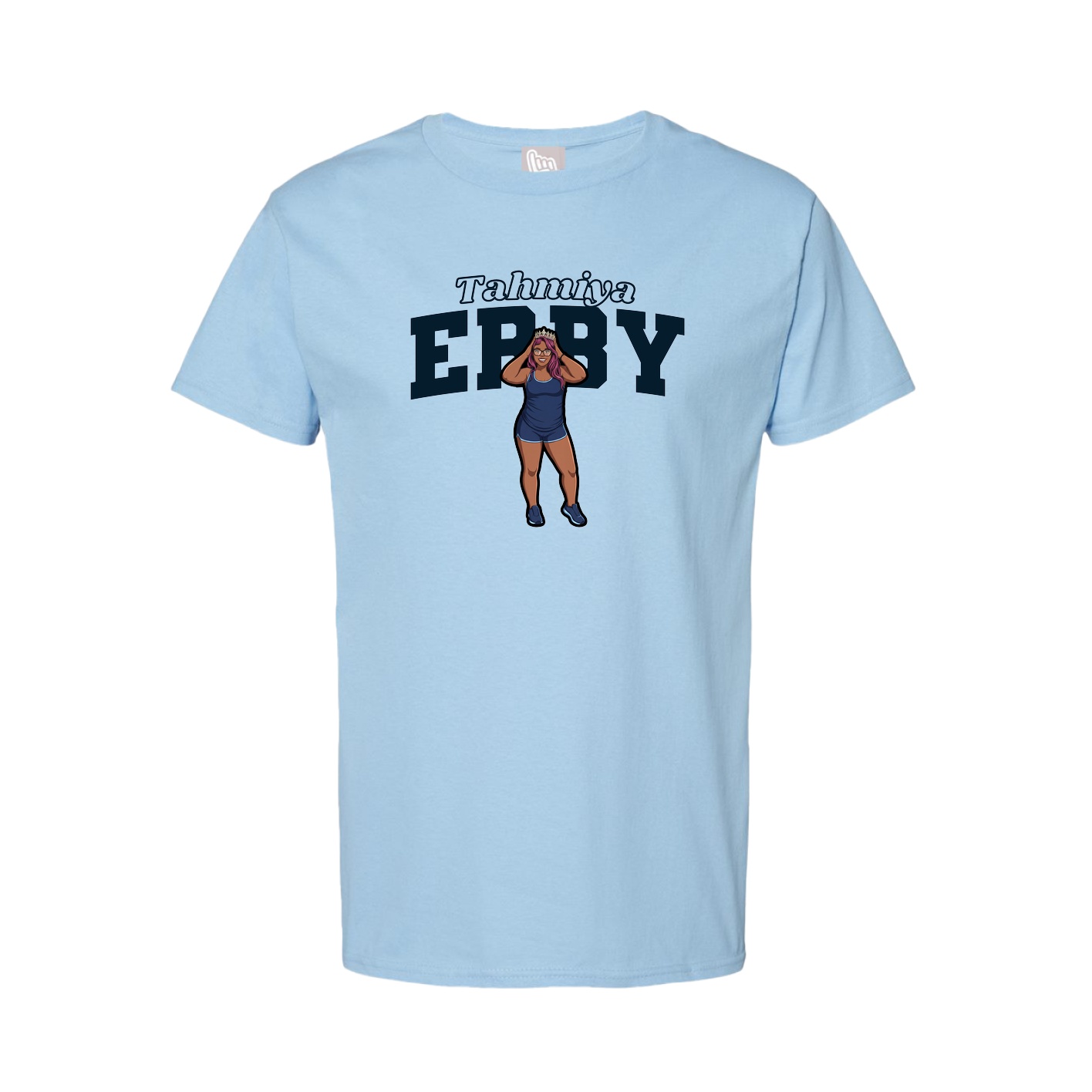 Youth Tee — Name Arch in Light Blue