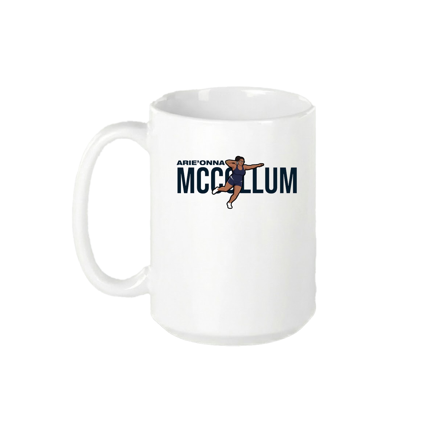 15oz Coffee Mug — Player Name in White