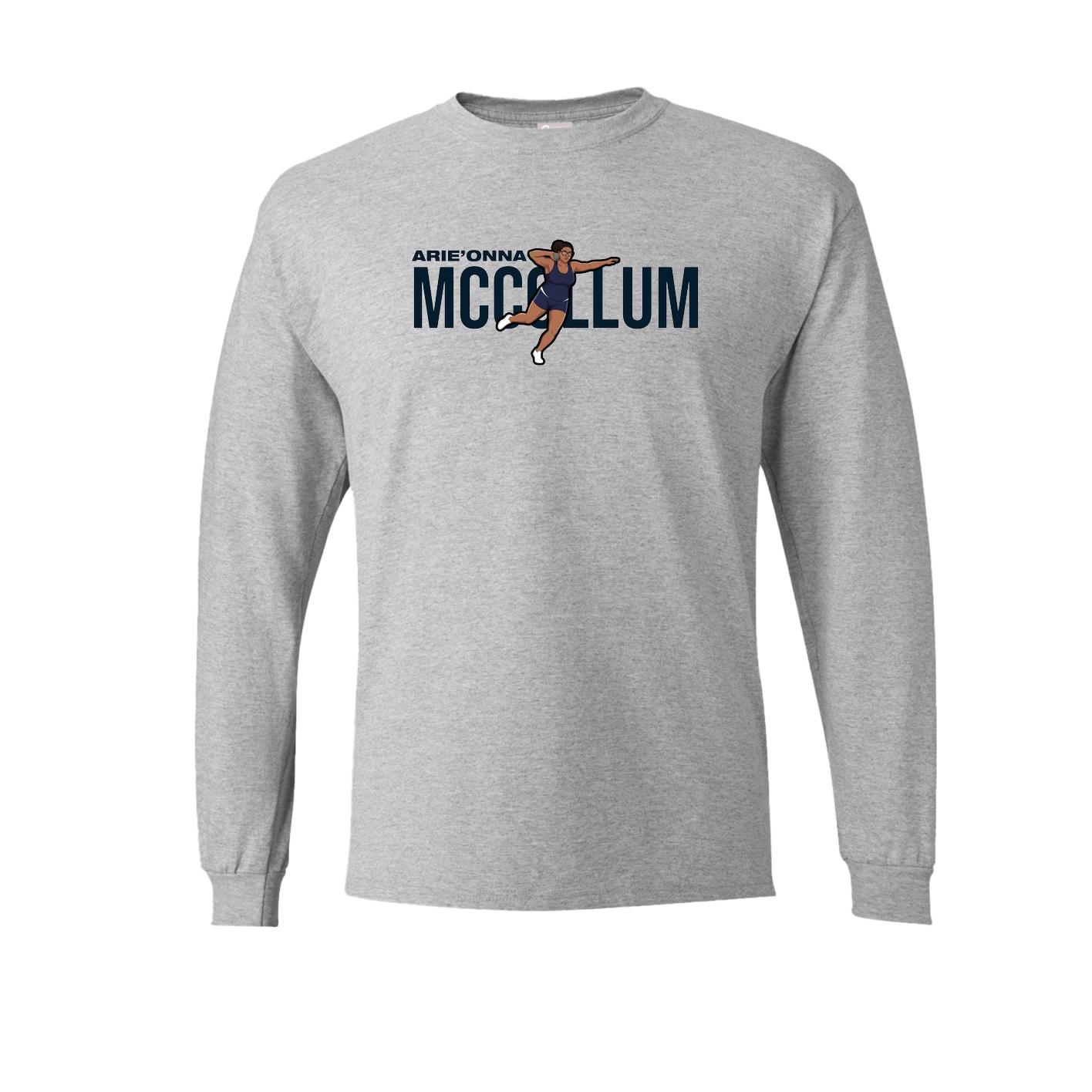 Long Sleeve Tee — Player Name in Grey