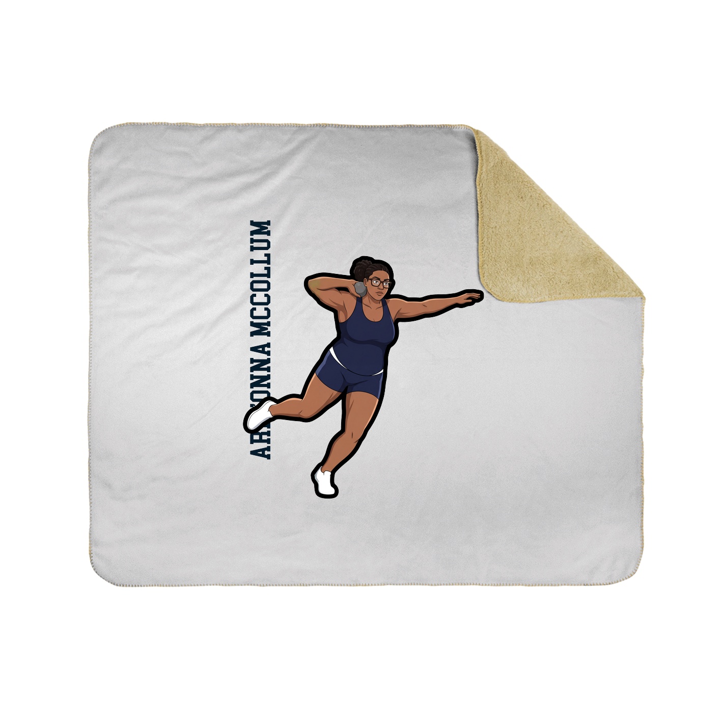 Throw Blanket — Name Vertical in White