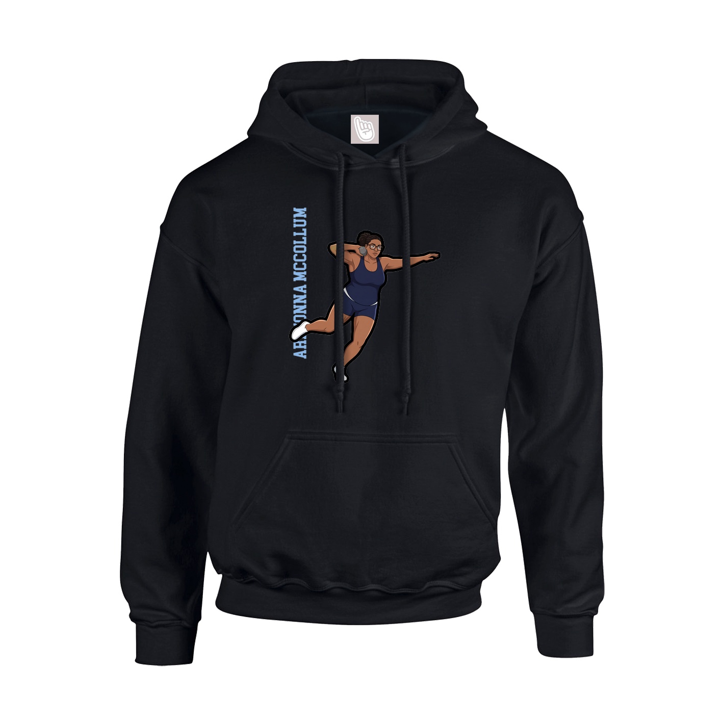 Youth Hoodie — Name Vertical in Black