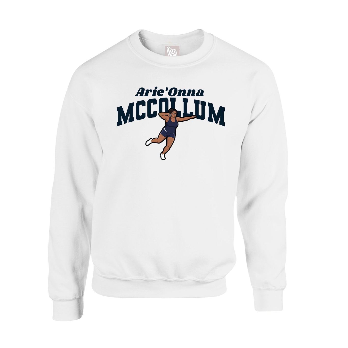 Fleece Crew — Signature Arch in White