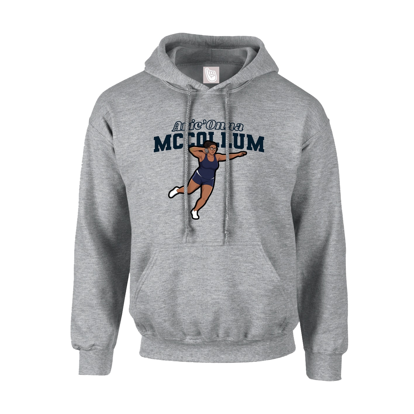 Youth Hoodie — Name Arch in Grey