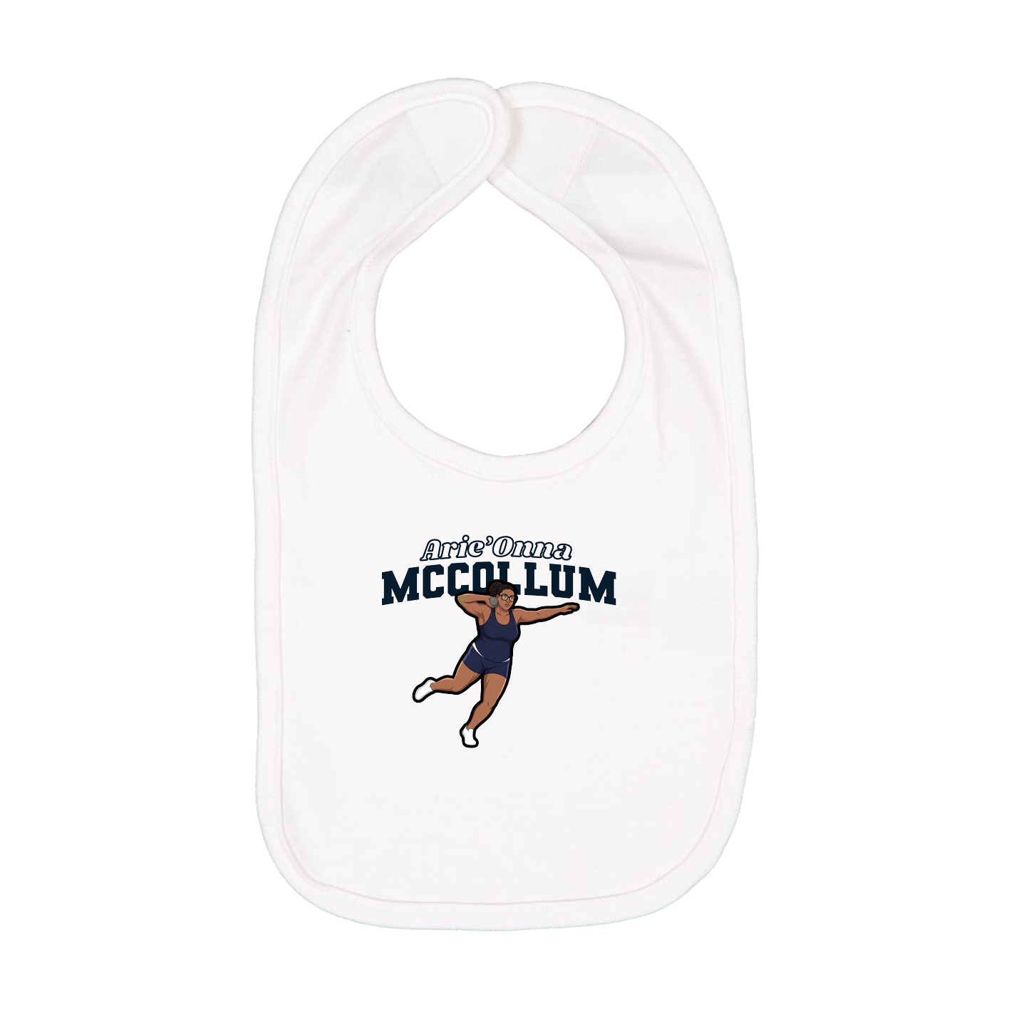Infant Bib — Name Arch in White