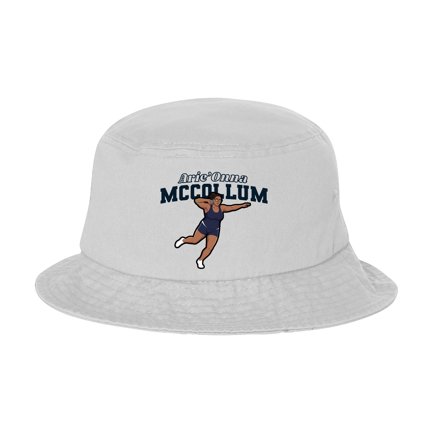 Bucket Cap — Name Arch in White