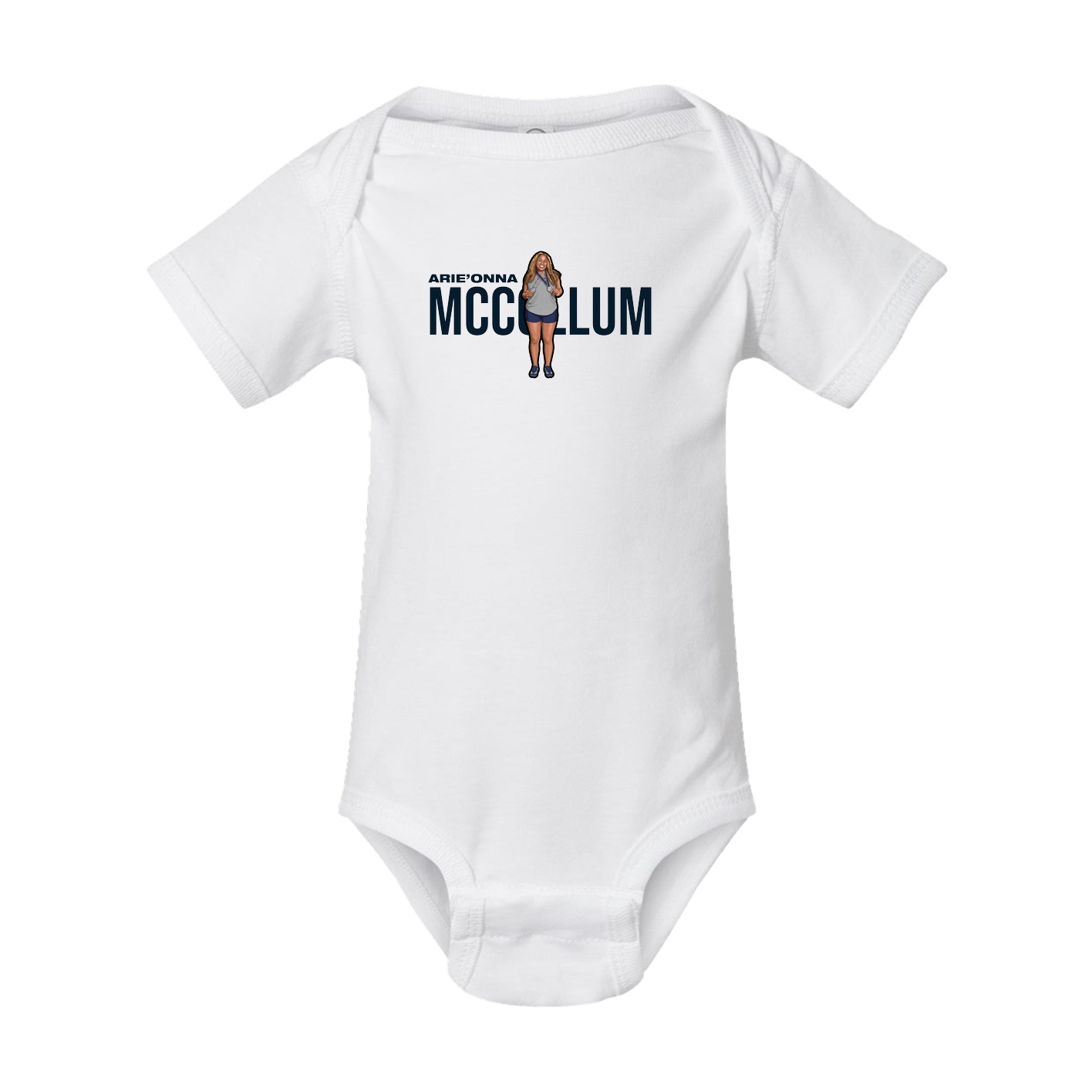 Baby Onesie — Player Name in White