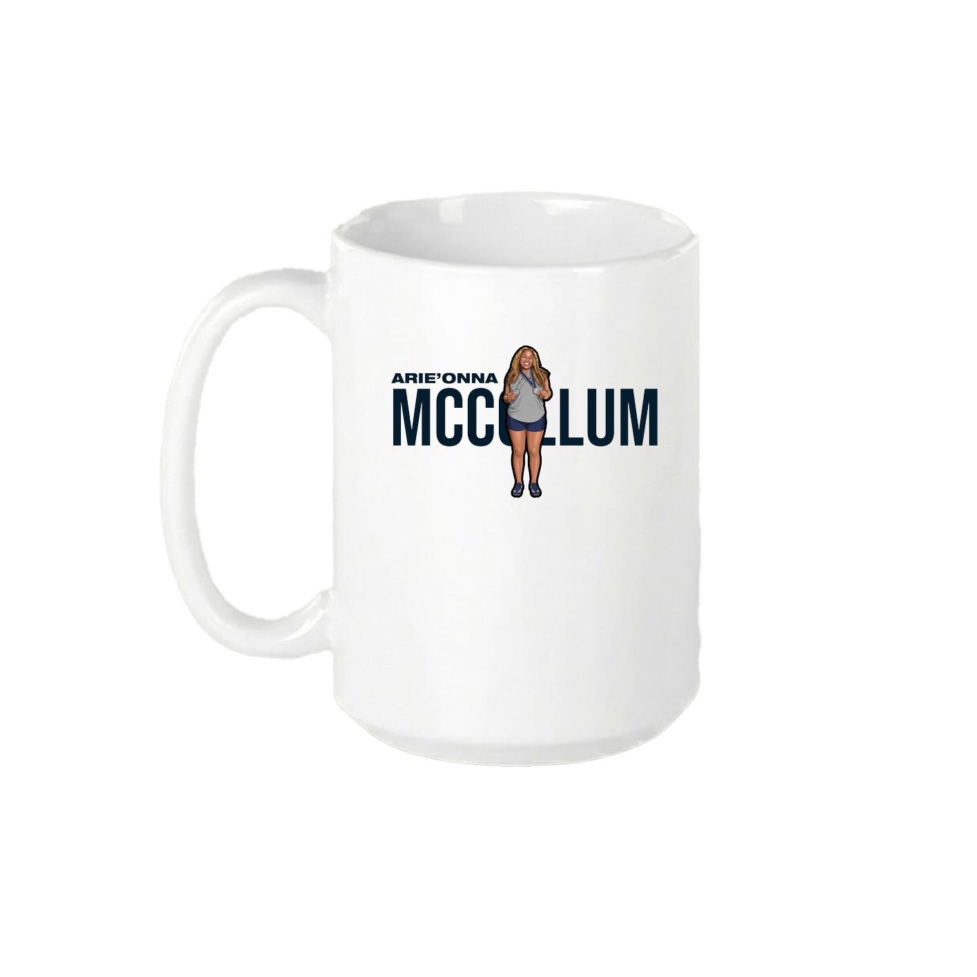 15oz Coffee Mug — Player Name in White