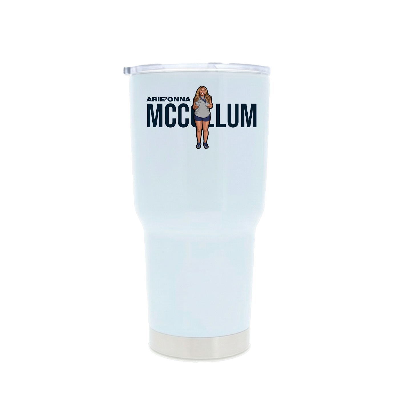 30oz Stainless Steel Tumbler — Player Name in White
