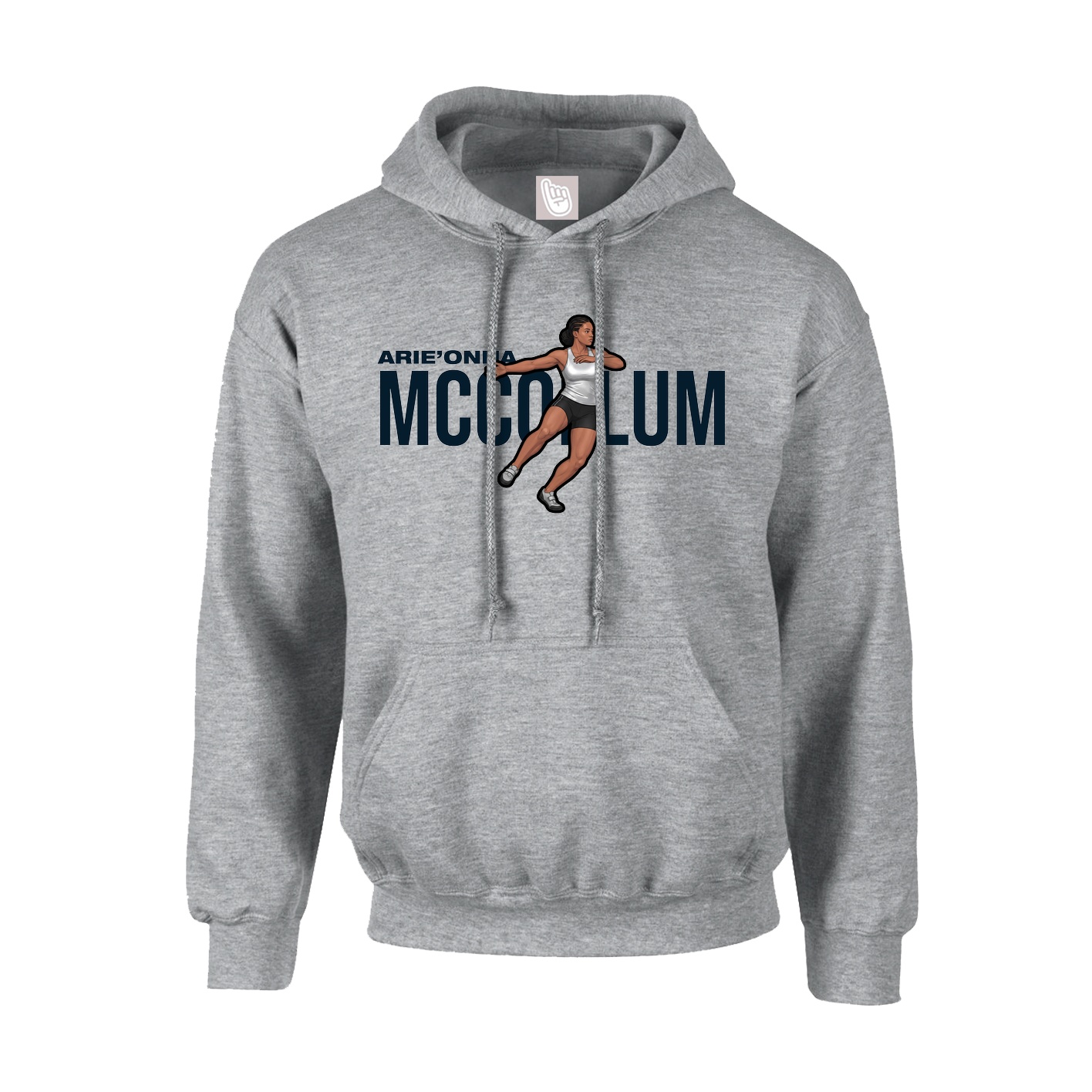 Hoodie — Player Name in Grey