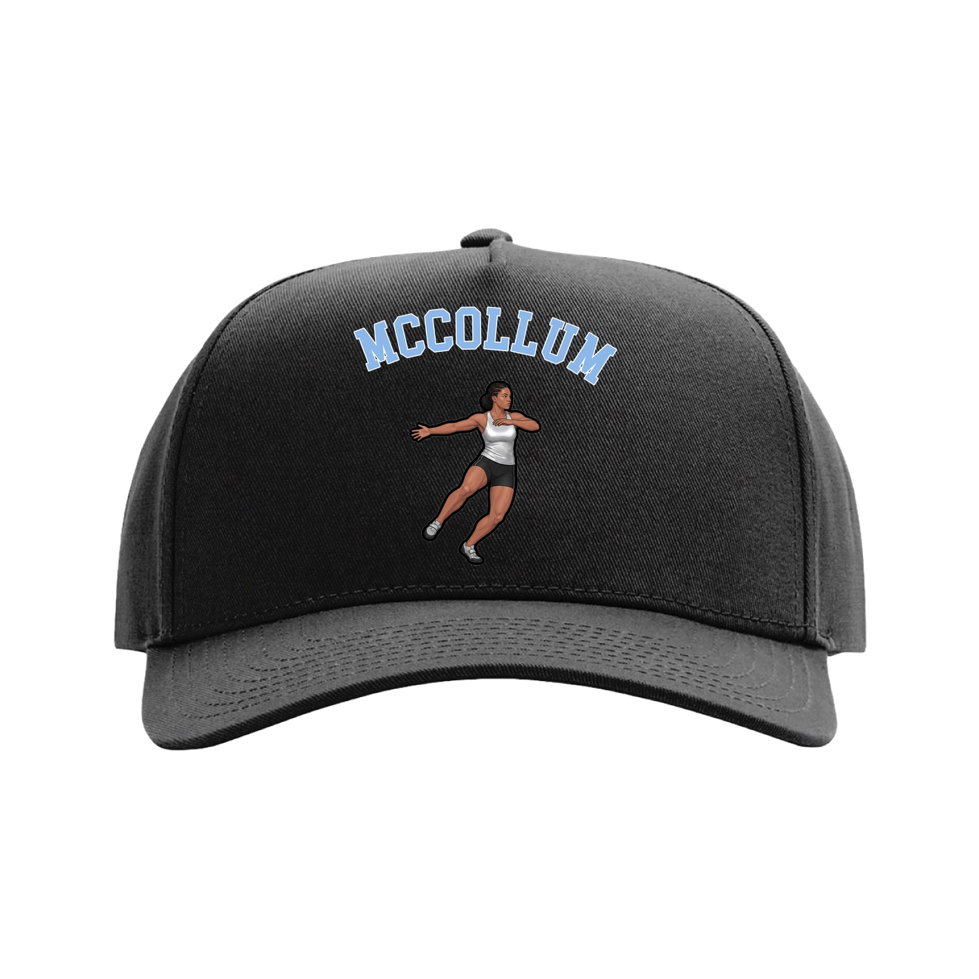 Full Fabric Five-Panel Champ Cap — Shirsey Arch in Black