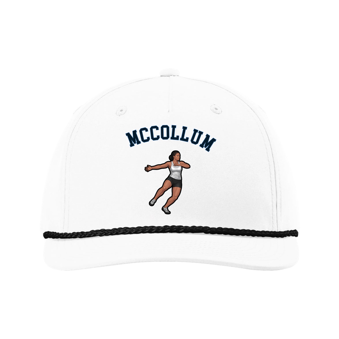 Five-Panel Classic Rope Cap — Shirsey Arch in White