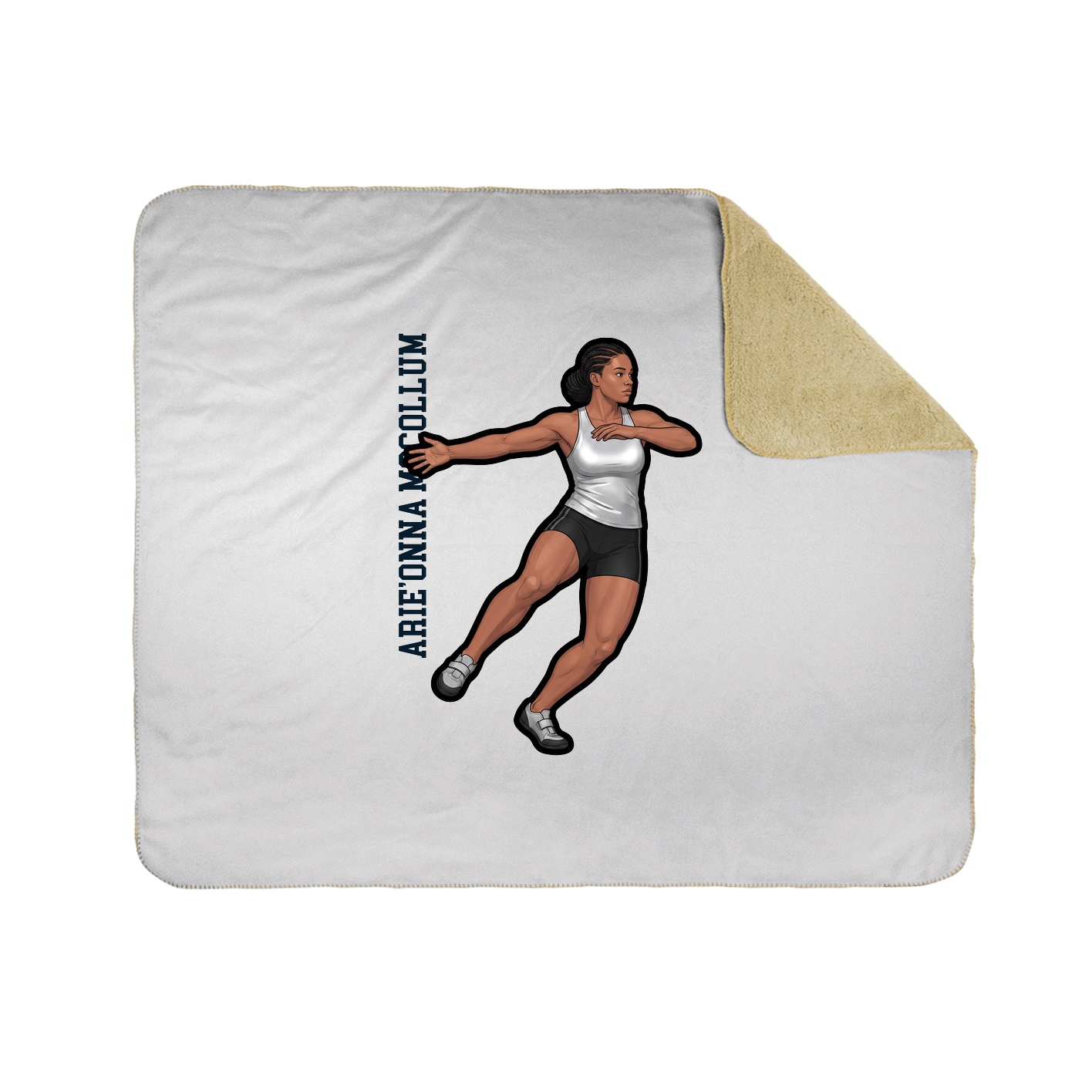 Throw Blanket — Name Vertical in White