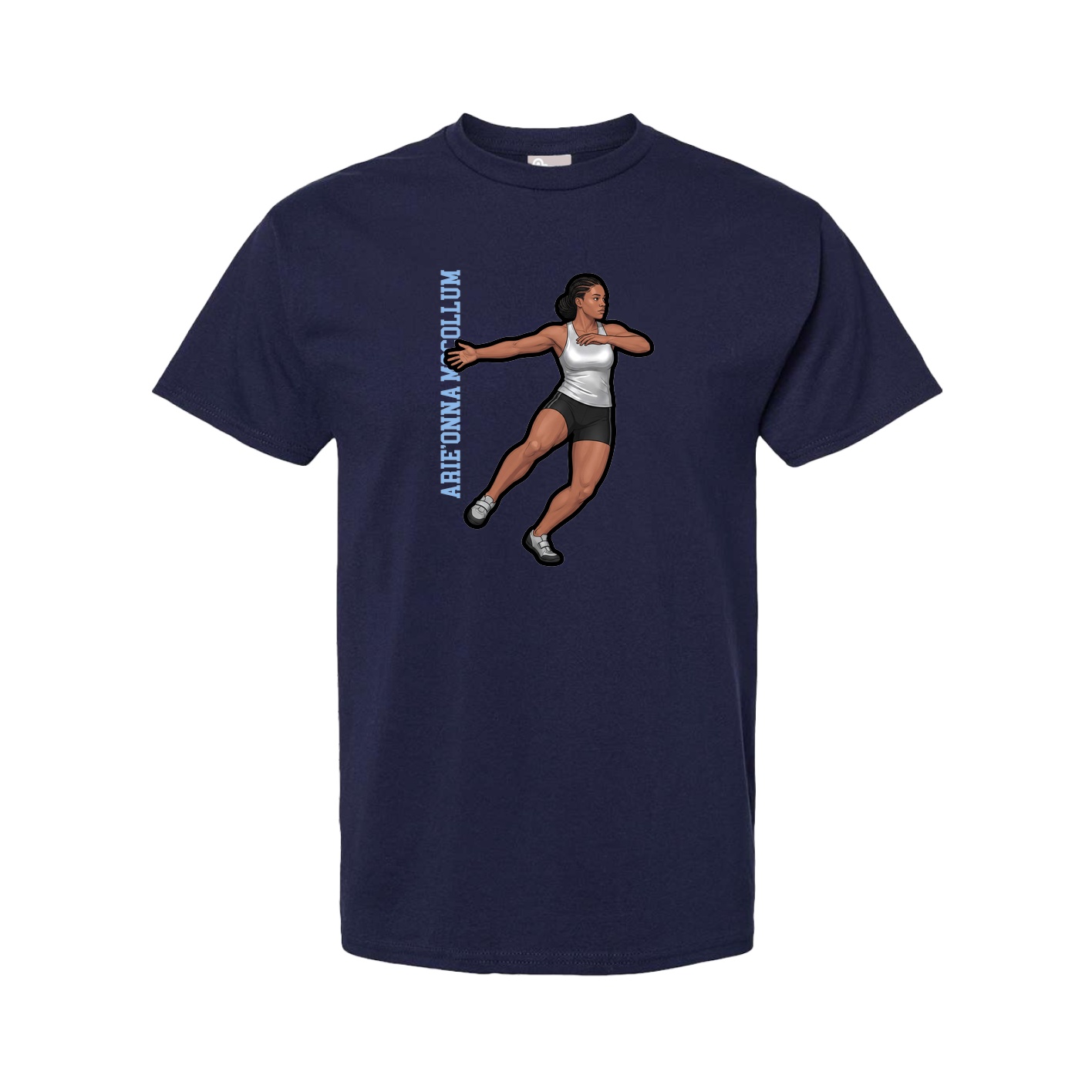 Tee — Name Vertical in Navy