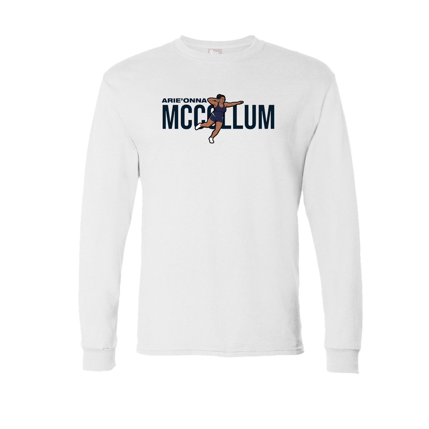 Long Sleeve Tee — Player Name in White