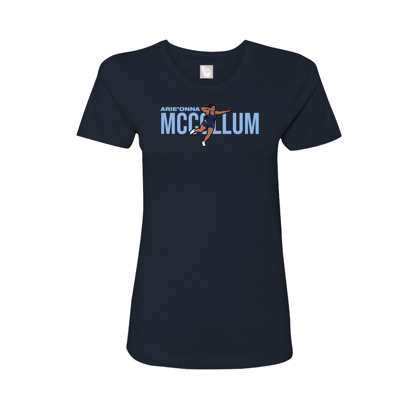 Fitted Women's Tee — Player Name in Navy