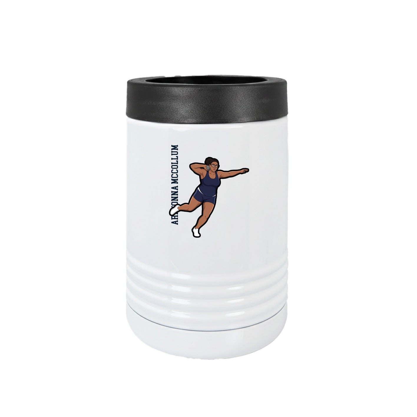 Beverage Holder — Name Vertical in White