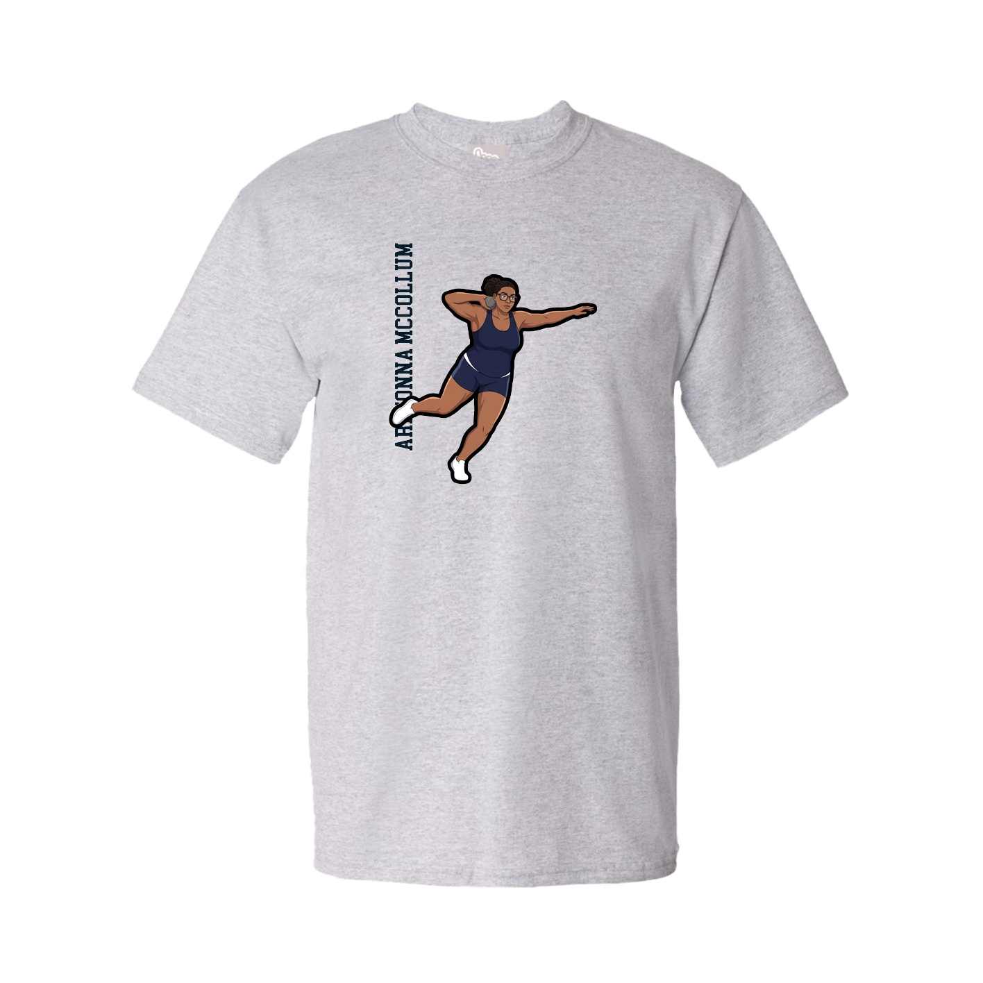Tee — Name Vertical in Grey