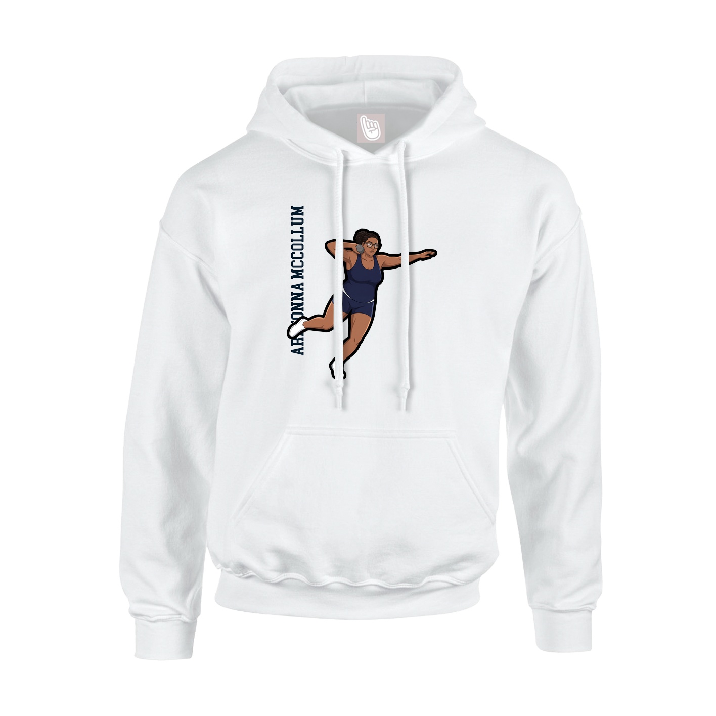 Hoodie — Name Vertical in White