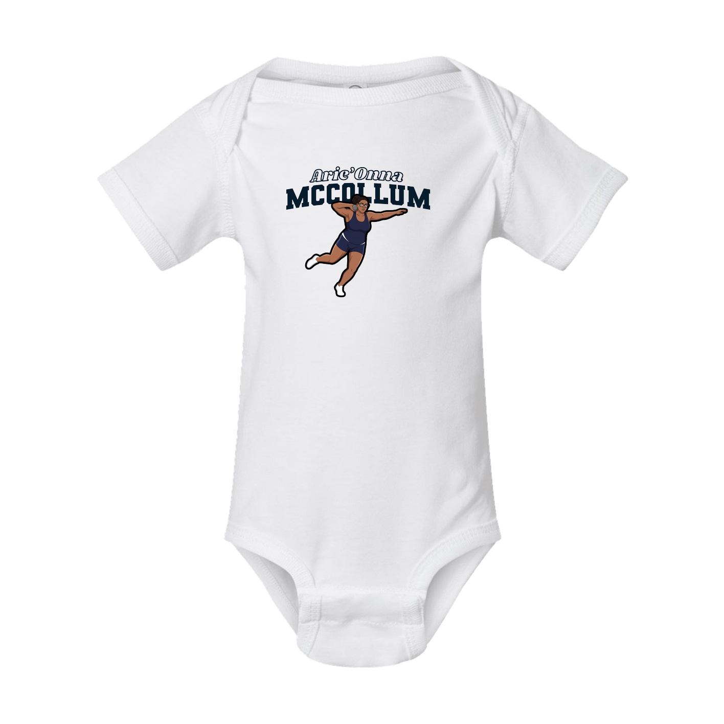 Baby Onesie — Name Arch in White