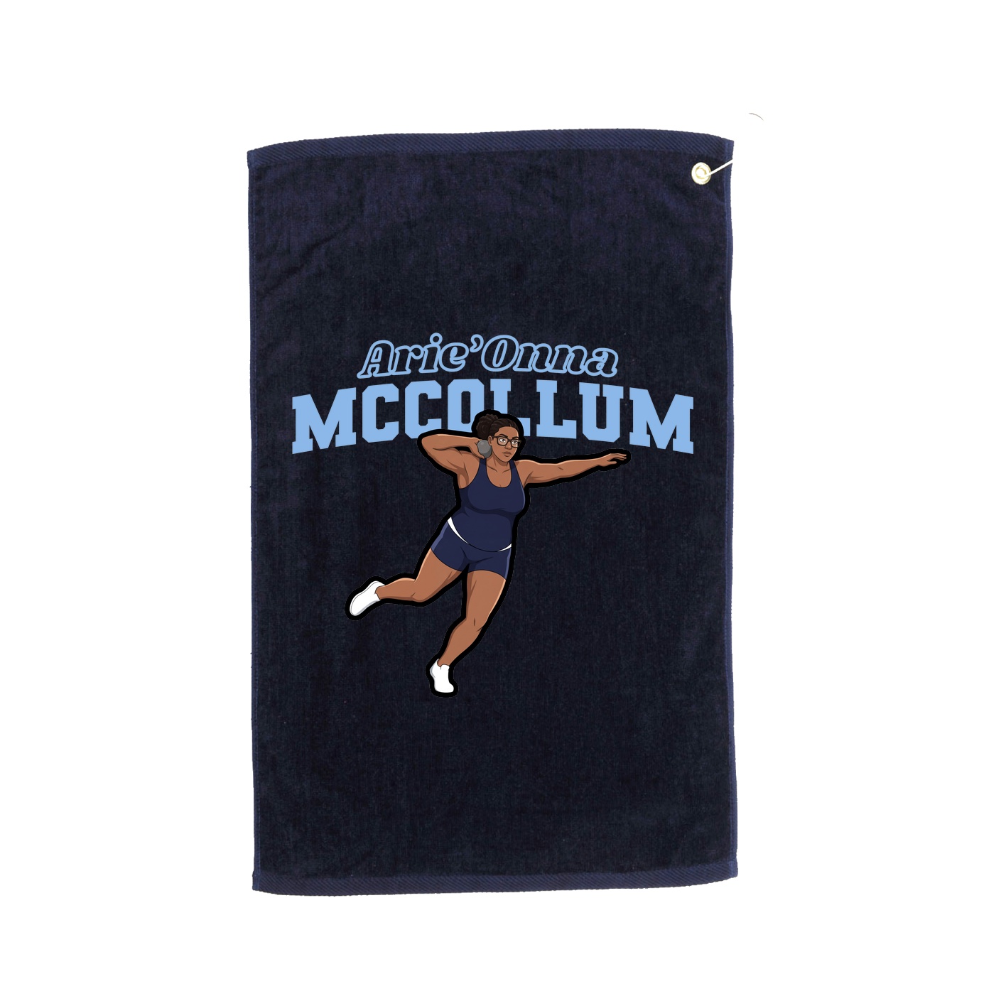 Golf Towel — Name Arch in Navy