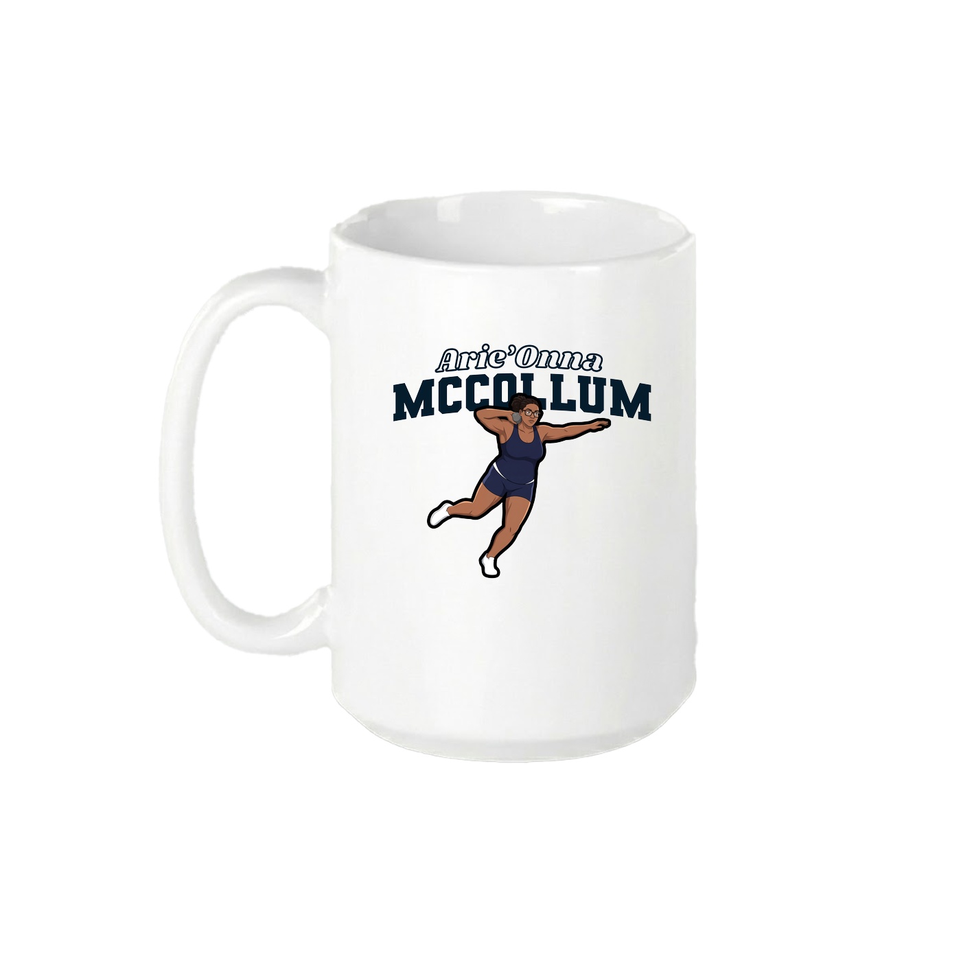 15oz Coffee Mug — Name Arch in White
