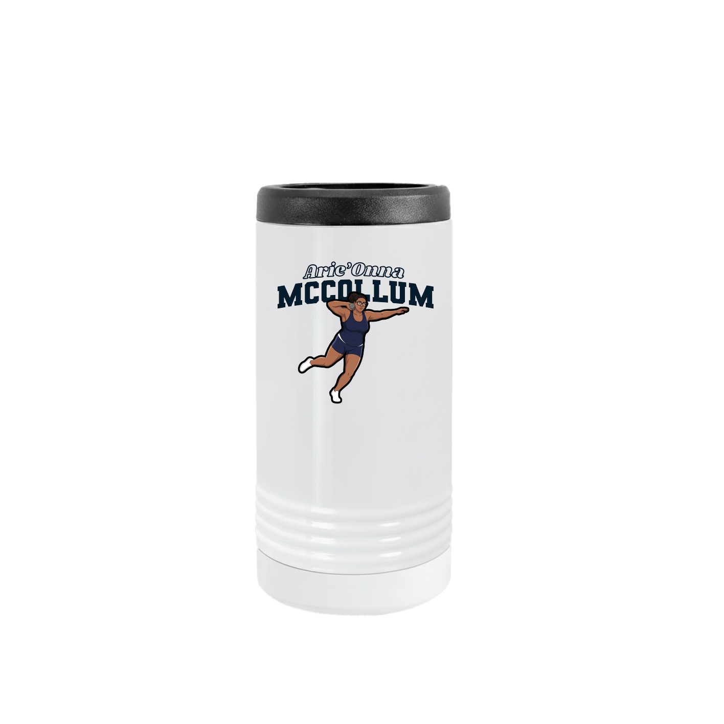 Slim Beverage Holder — Name Arch in White